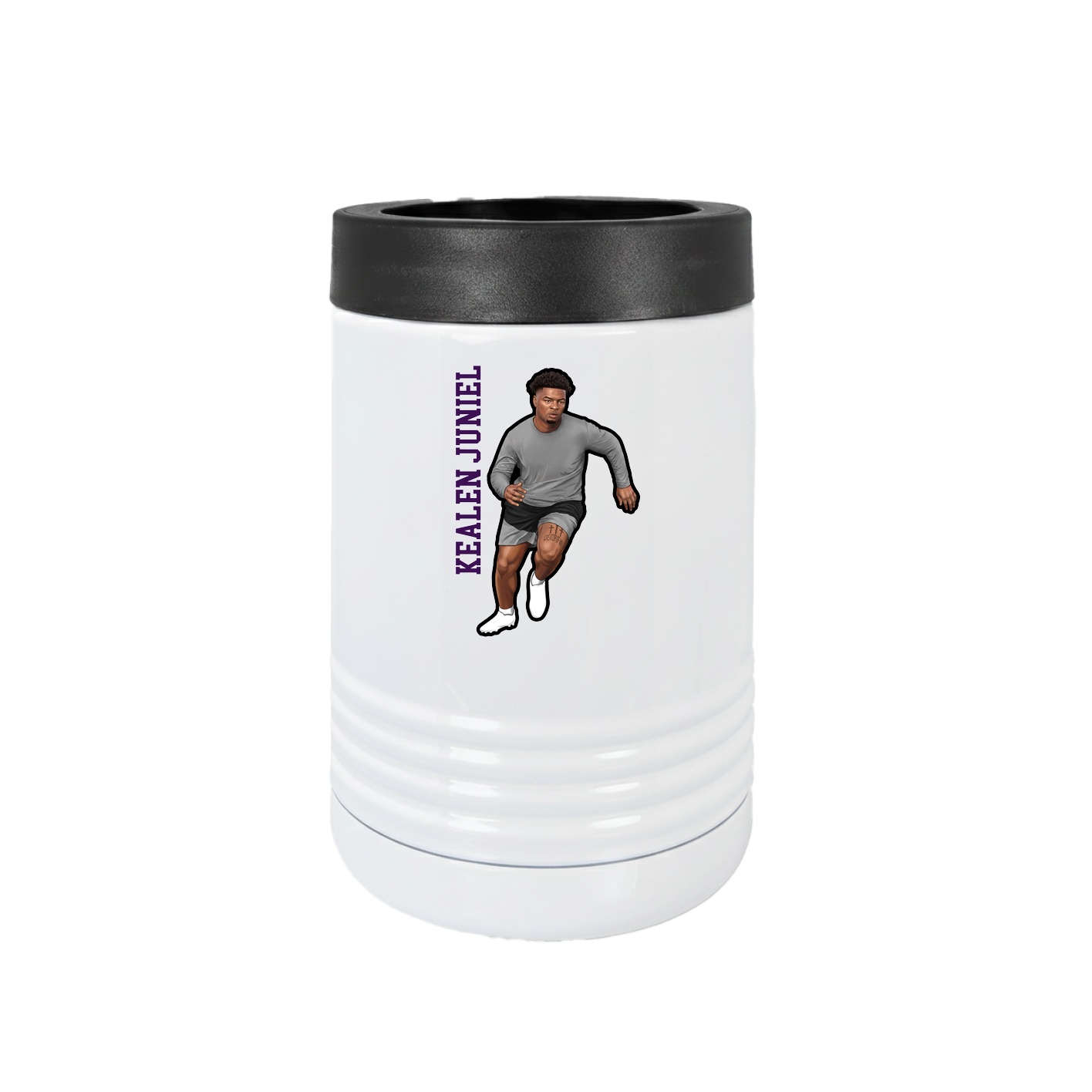 Beverage Holder — Name Vertical in White