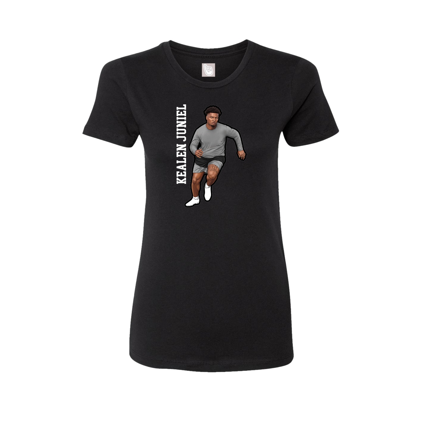 Fitted Women's Tee — Name Vertical in Black