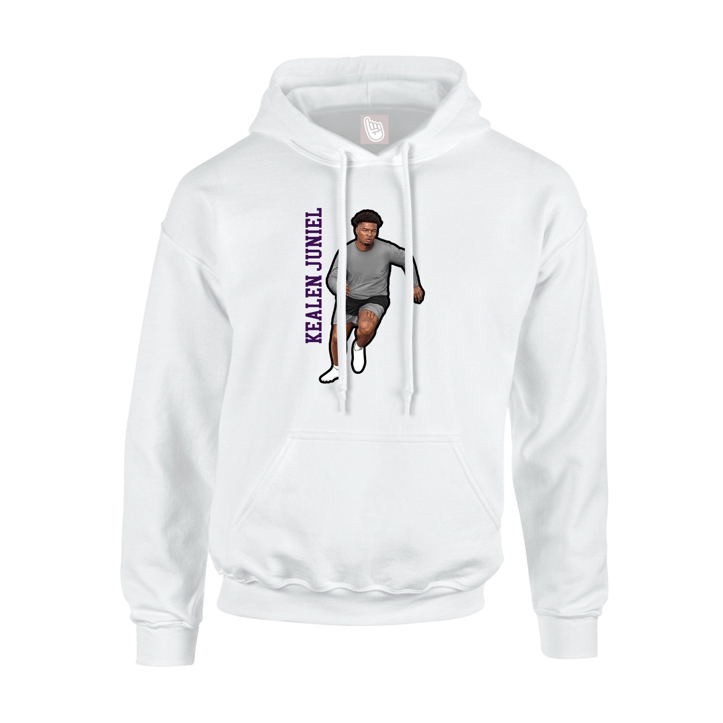 Youth Hoodie — Name Vertical in White