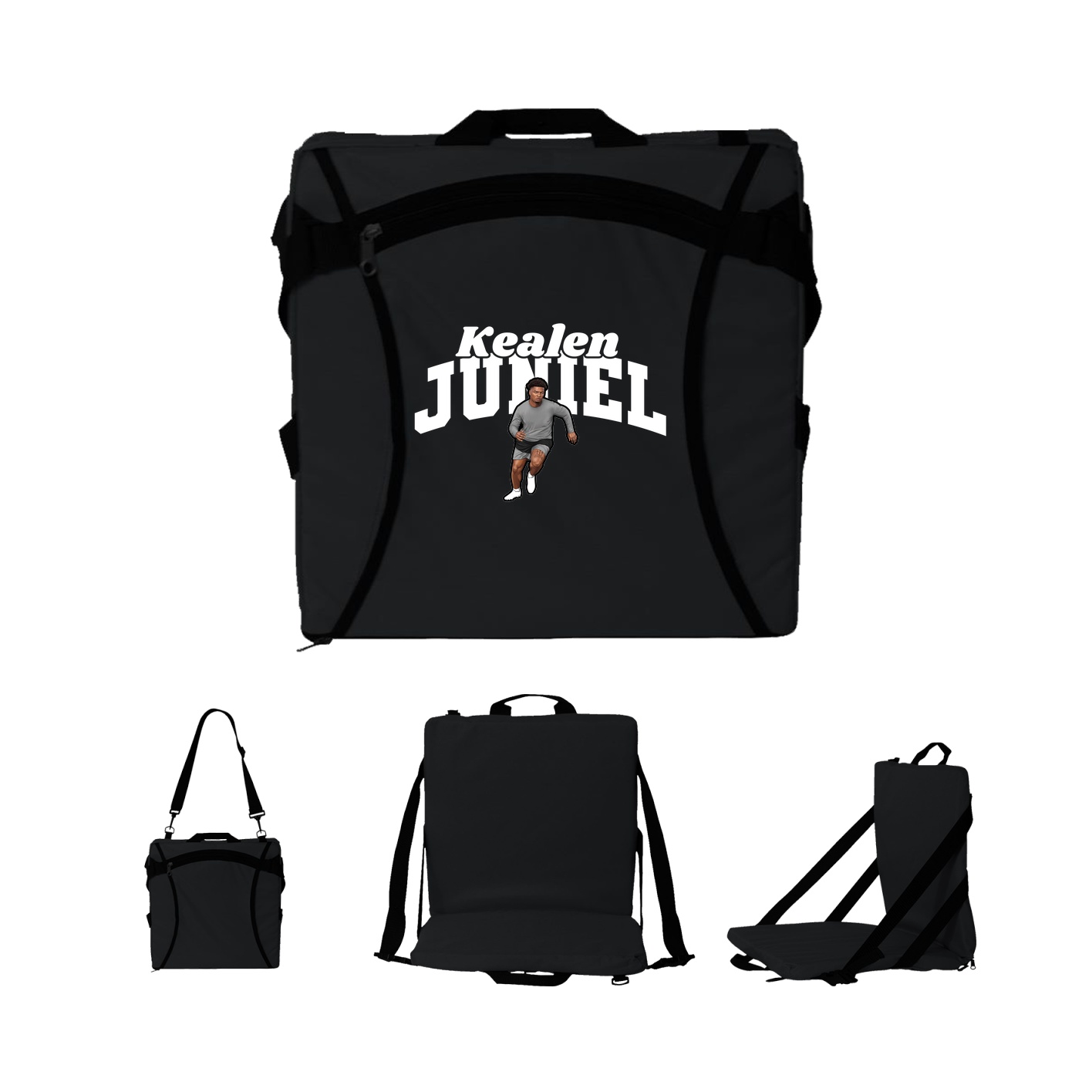 Folding Stadium Seat — Signature Arch in Black
