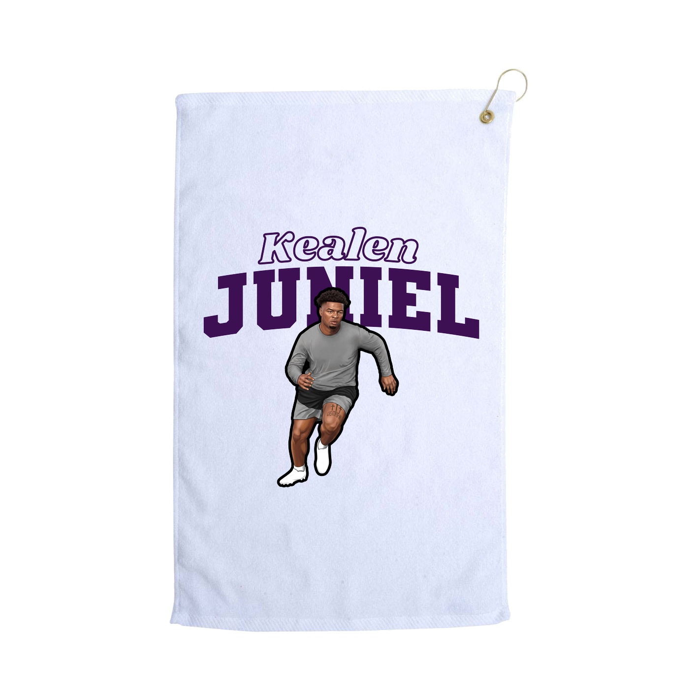 Golf Towel — Name Arch in White