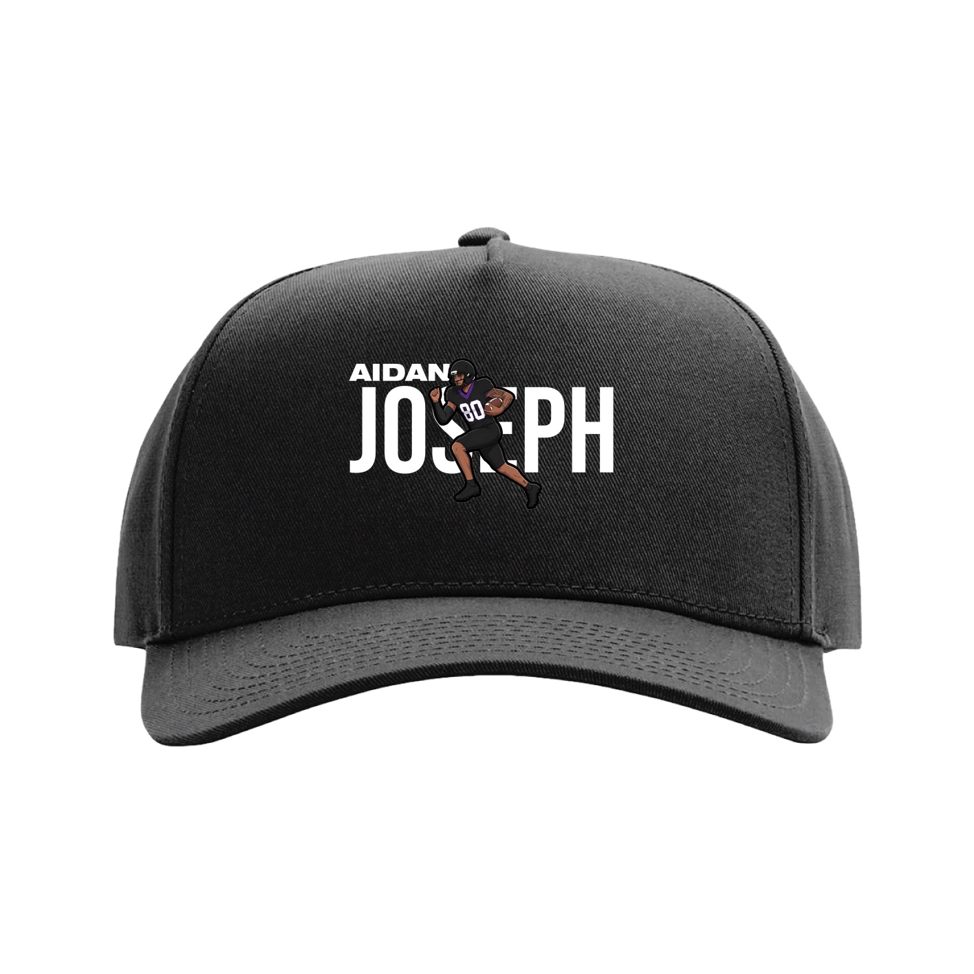 Full Fabric Five-Panel Champ Cap — Player Name in Black