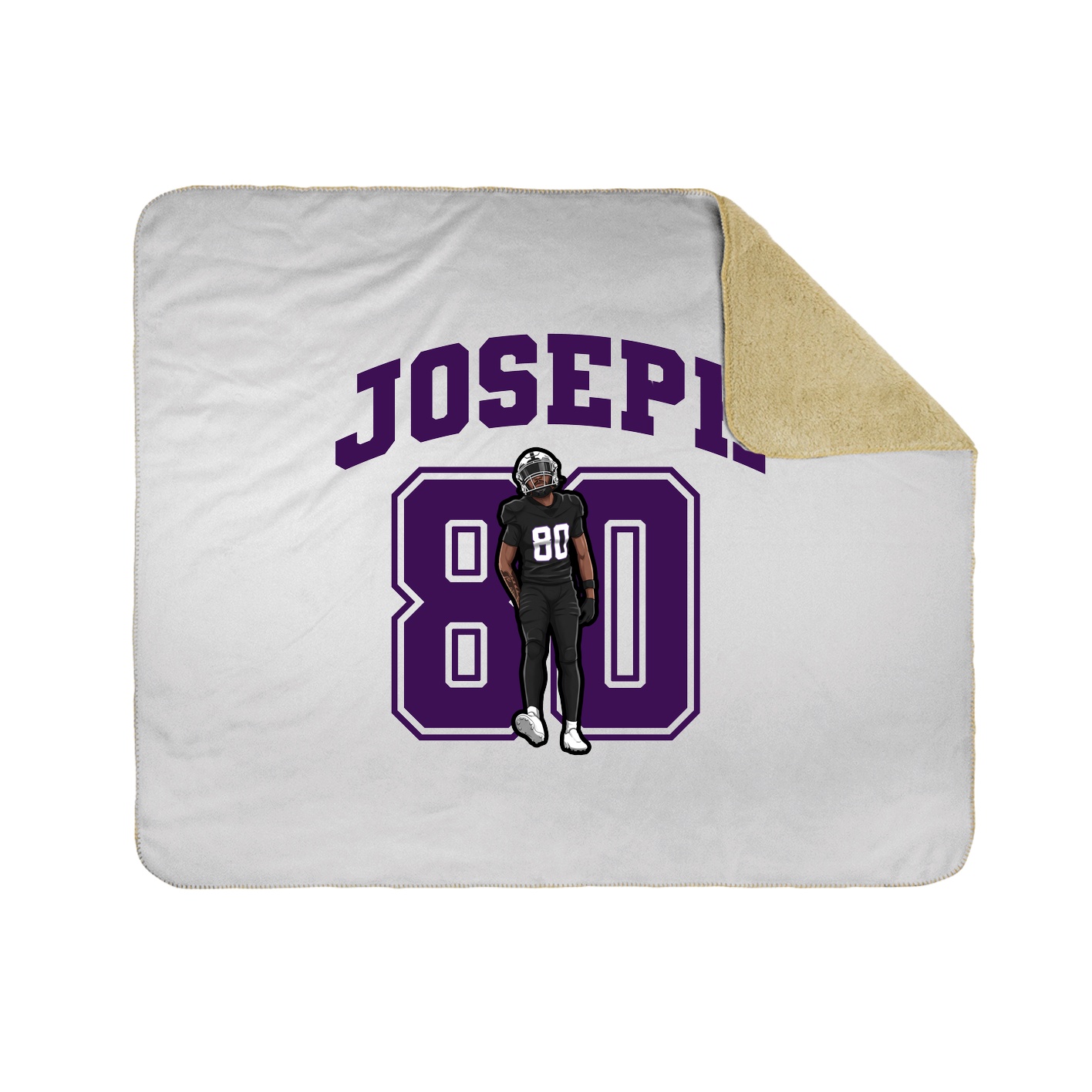 Throw Blanket — Number in White