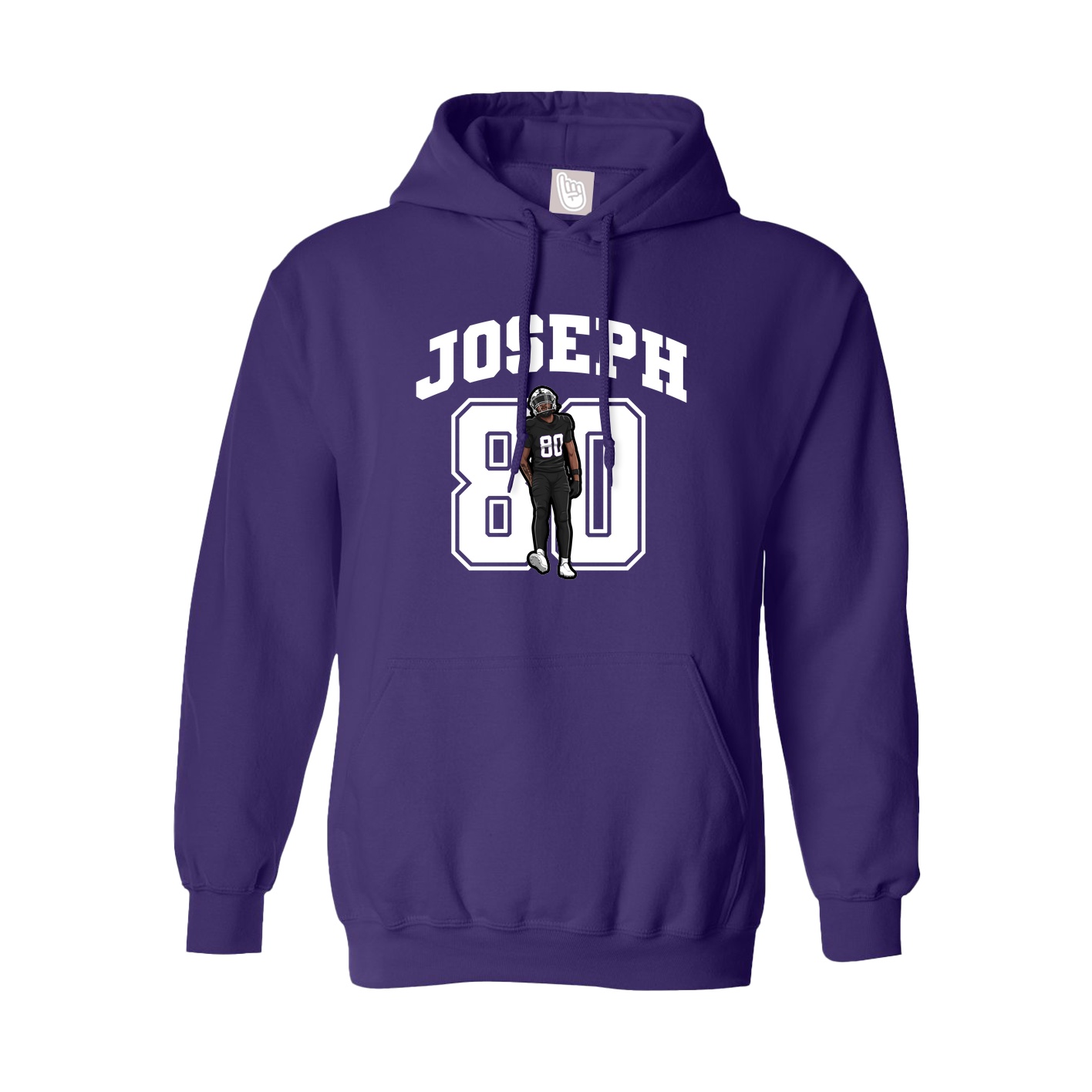Youth Hoodie — Number in Purple