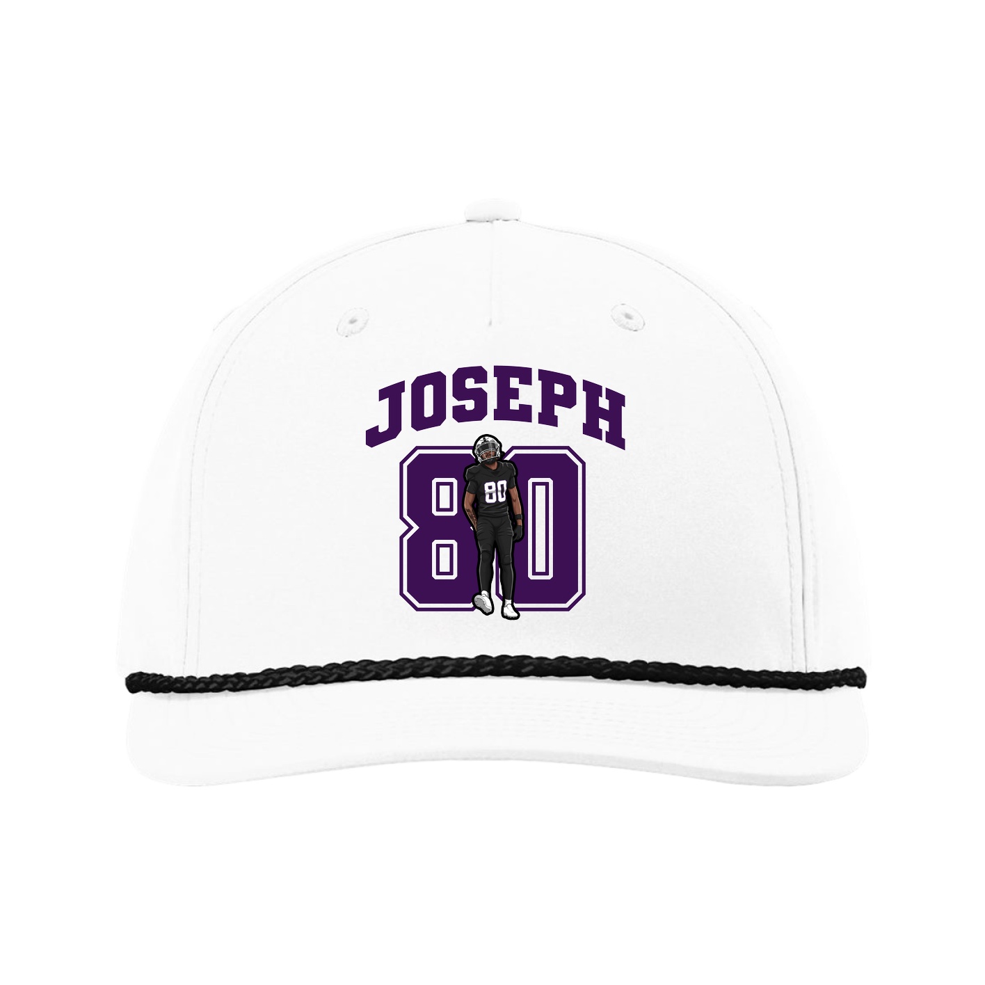 Five-Panel Classic Rope Cap — Number in White