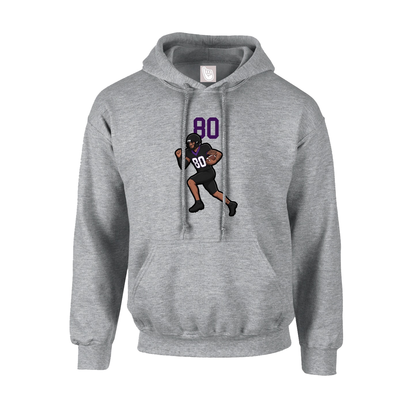 Youth Hoodie — Number Top in Grey