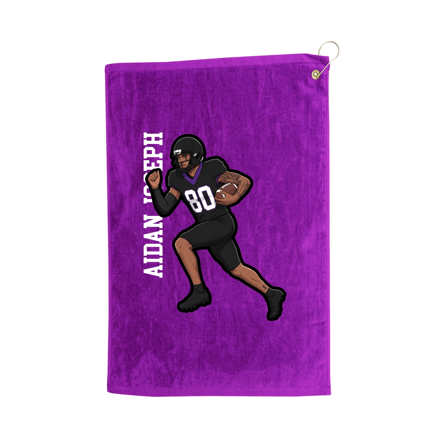 Golf Towel — Name Vertical in Purple