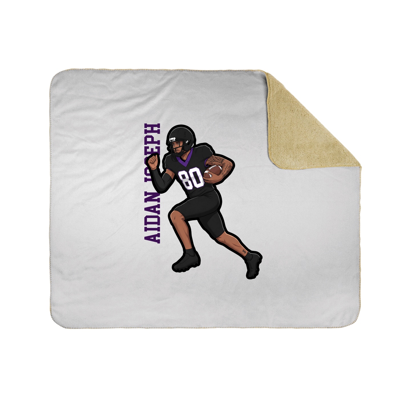 Throw Blanket — Name Vertical in White