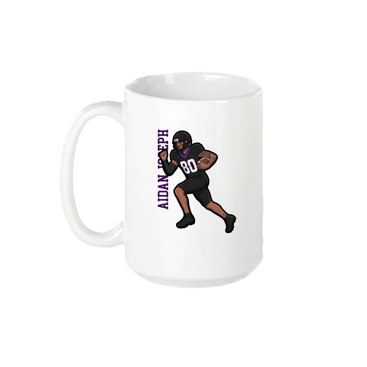 15oz Coffee Mug — Name Vertical in White