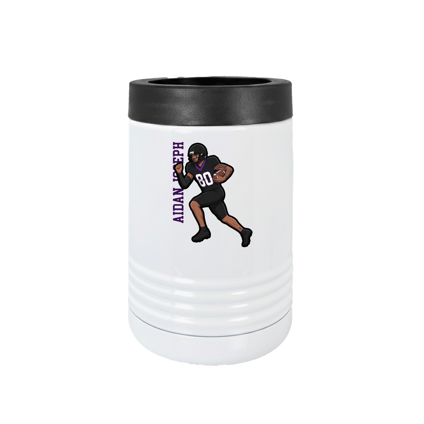 Beverage Holder — Name Vertical in White