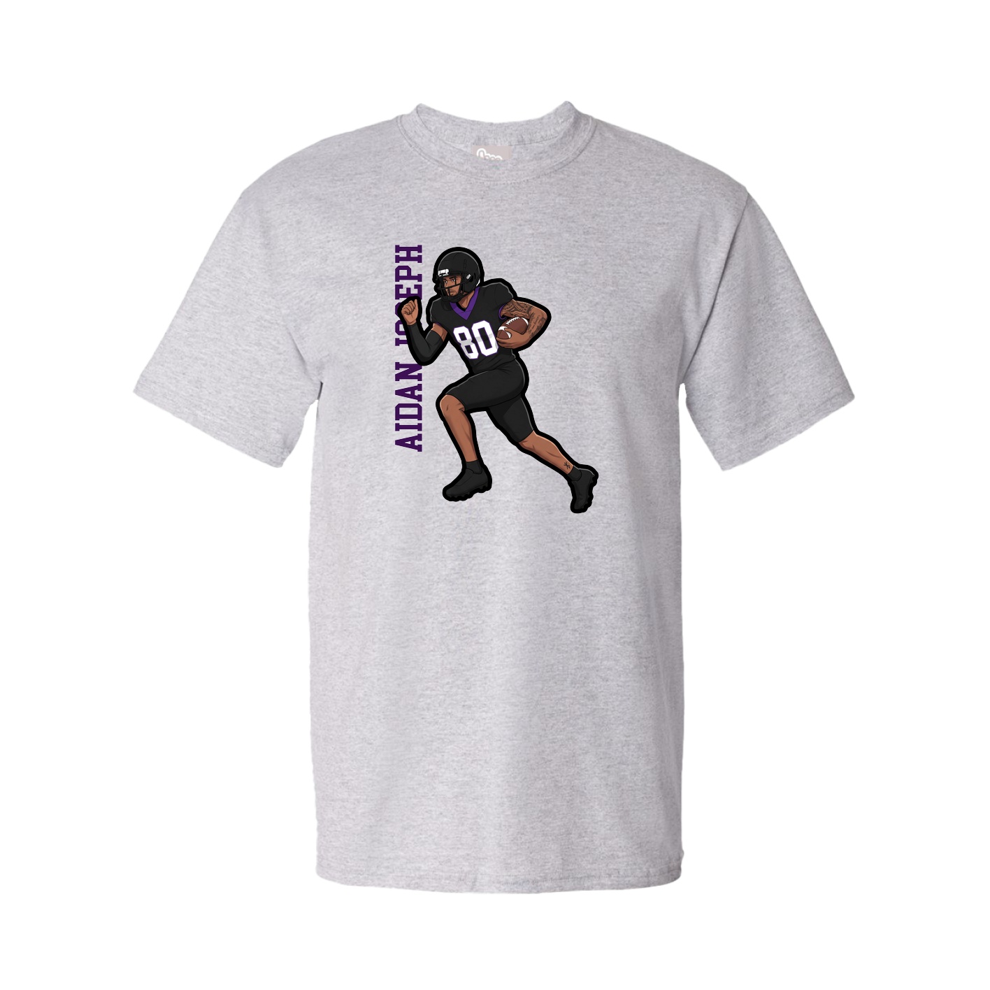Tee — Name Vertical in Grey