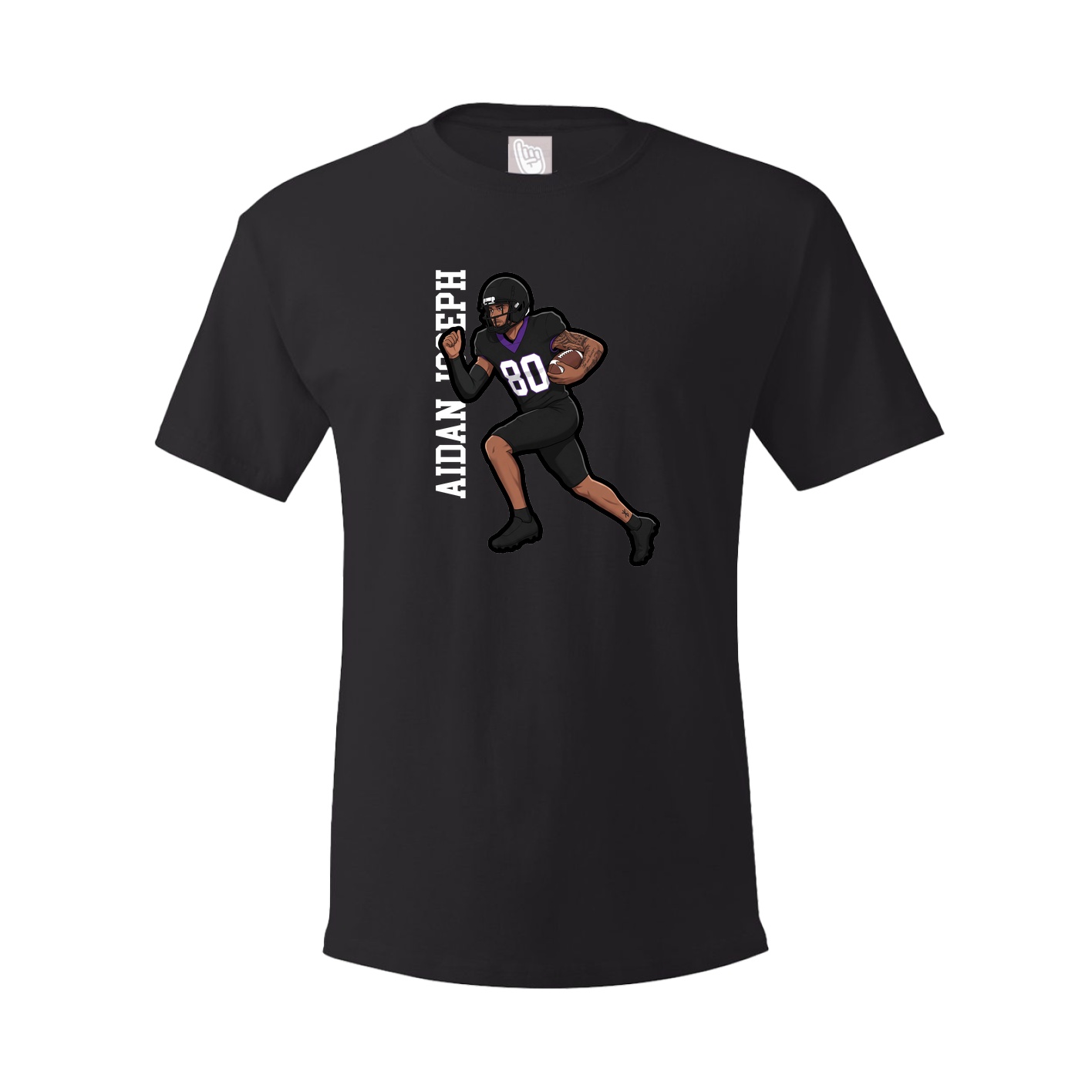 Youth Tee — Name Vertical in Black