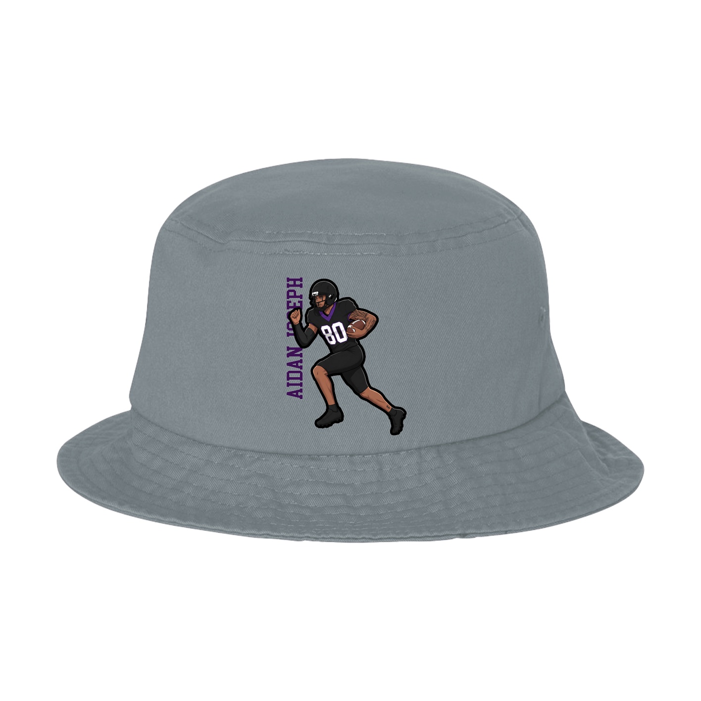 Bucket Cap — Name Vertical in Grey