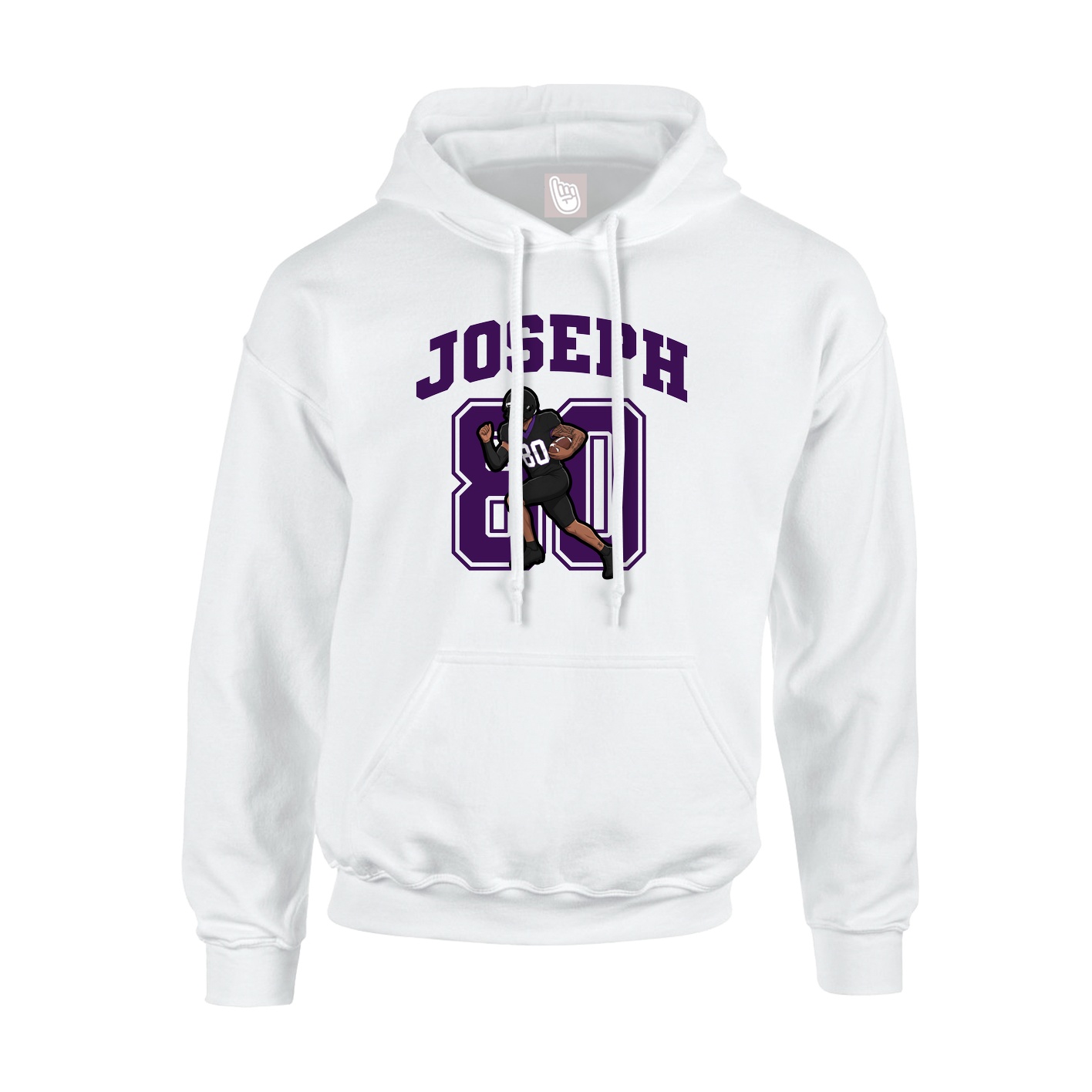 Hoodie — Number in White