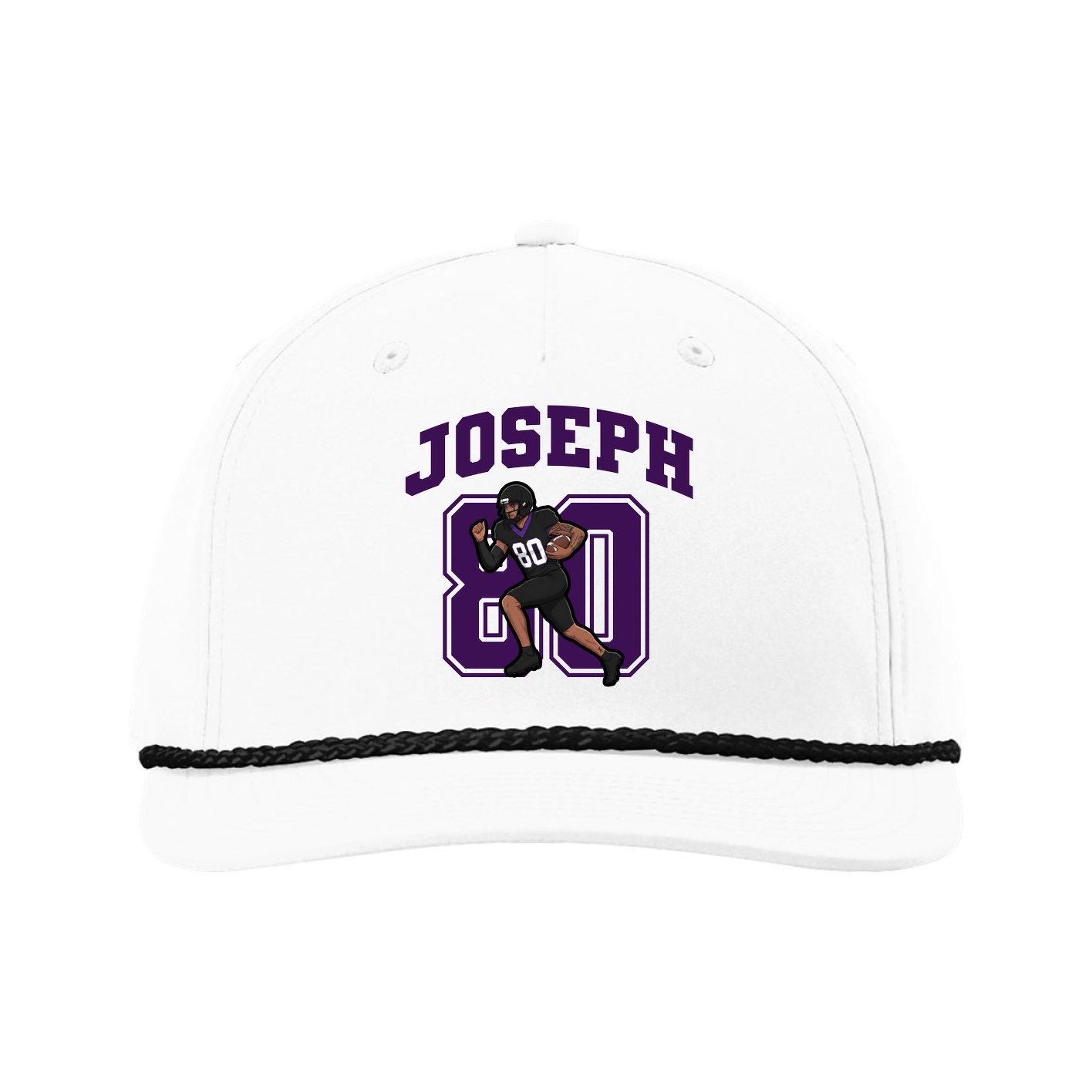 Five-Panel Classic Rope Cap — Number in White