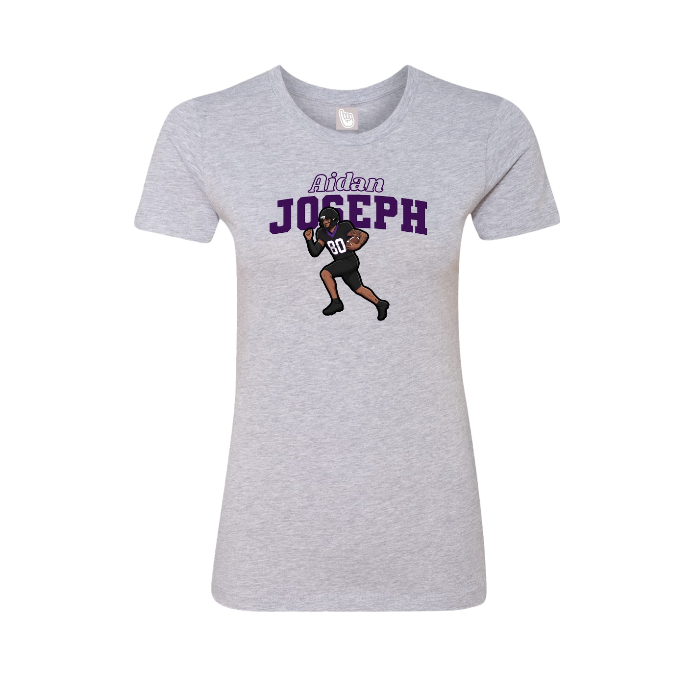 Fitted Women's Tee — Name Arch in Grey