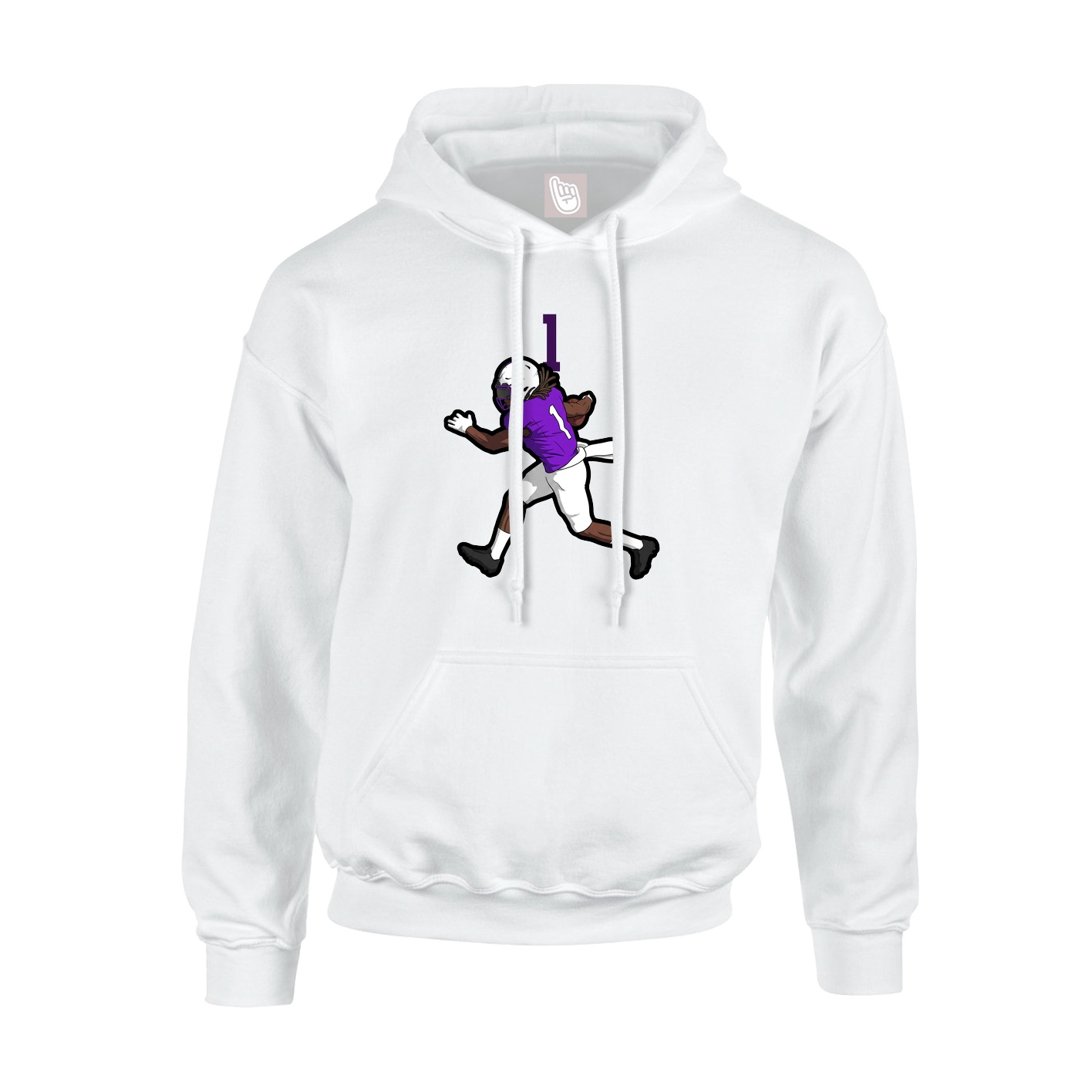 Youth Hoodie — Number Top in White