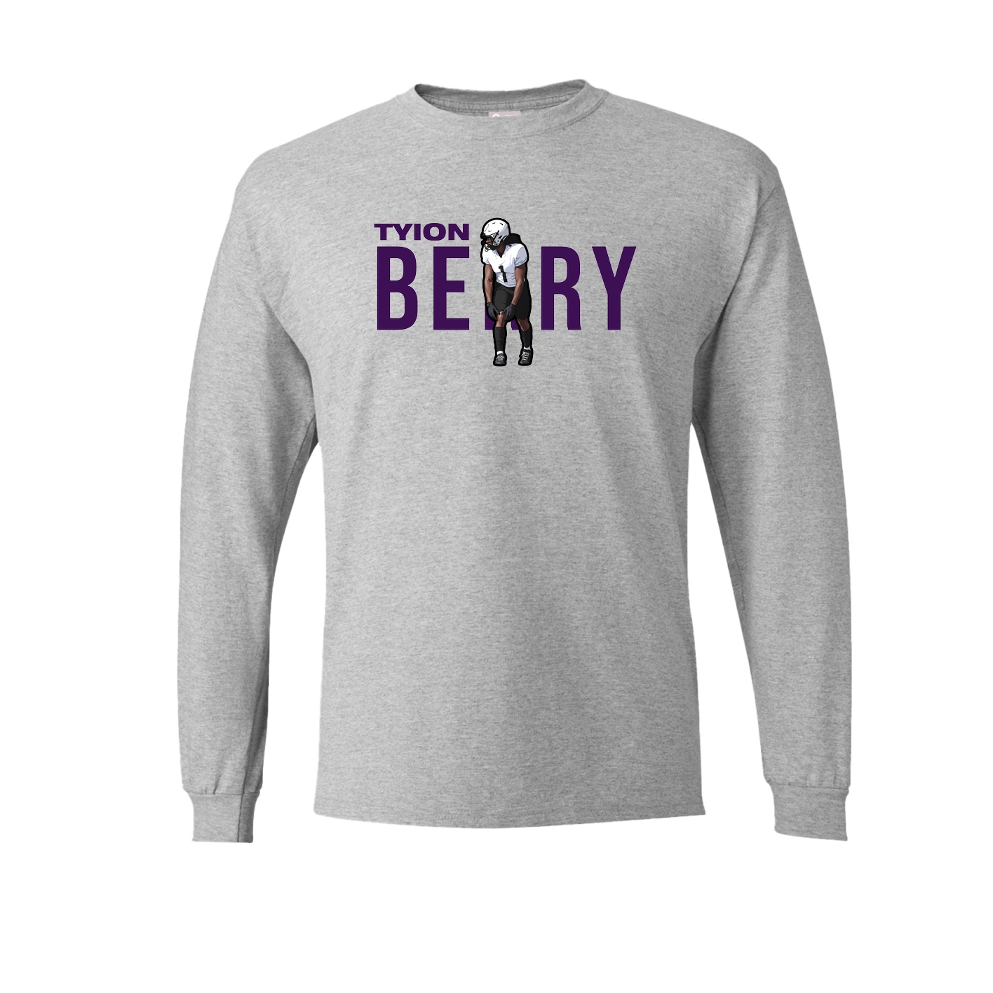 Long Sleeve Tee — Player Name in Grey