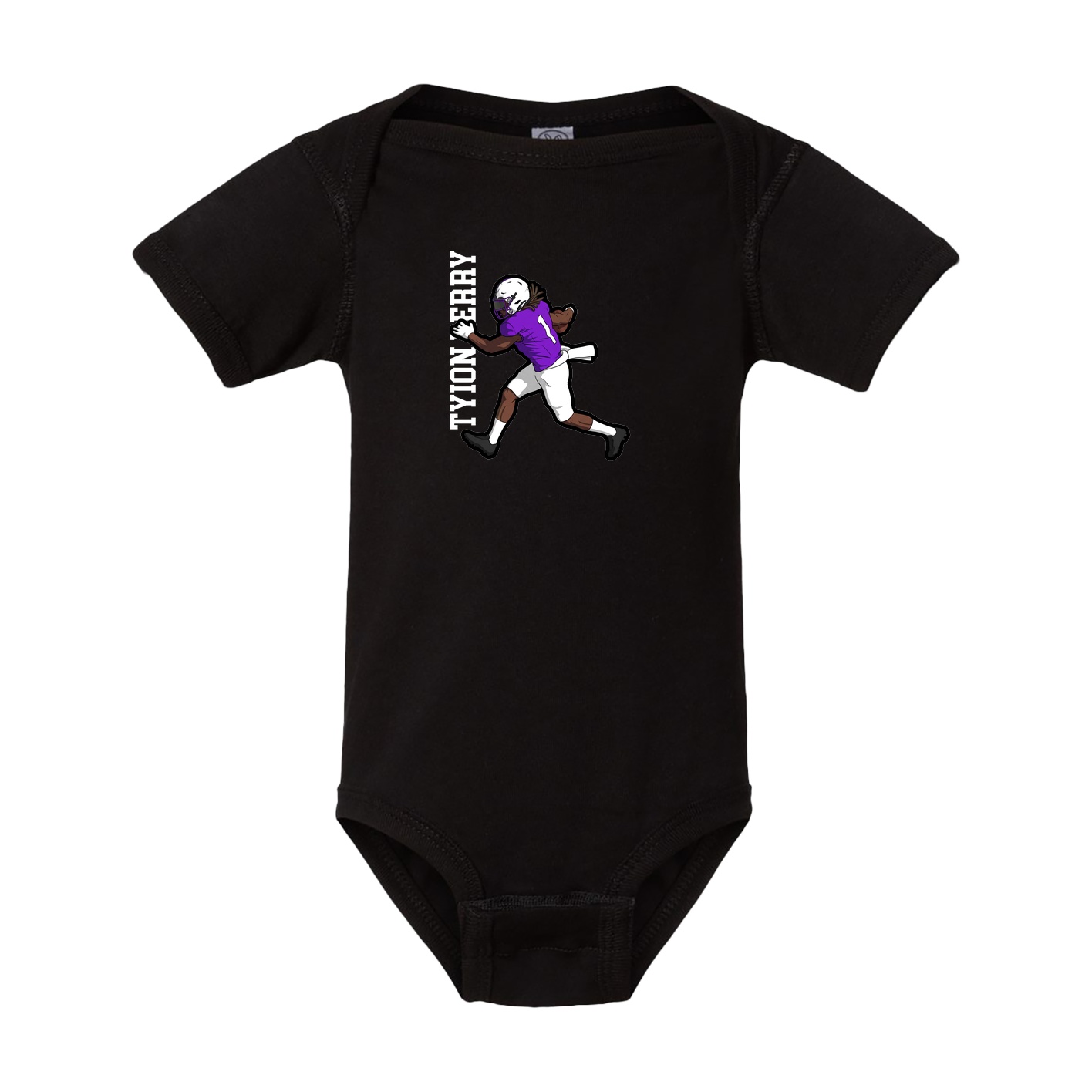 Baby Onesie — Name Vertical in Black