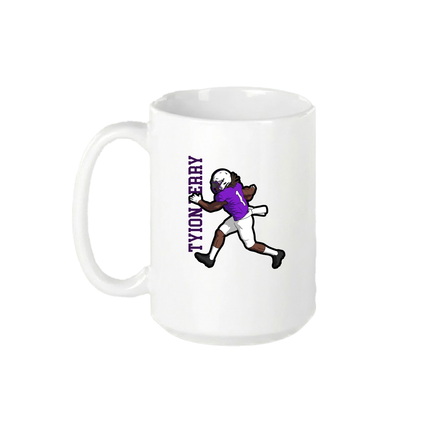 15oz Coffee Mug — Name Vertical in White