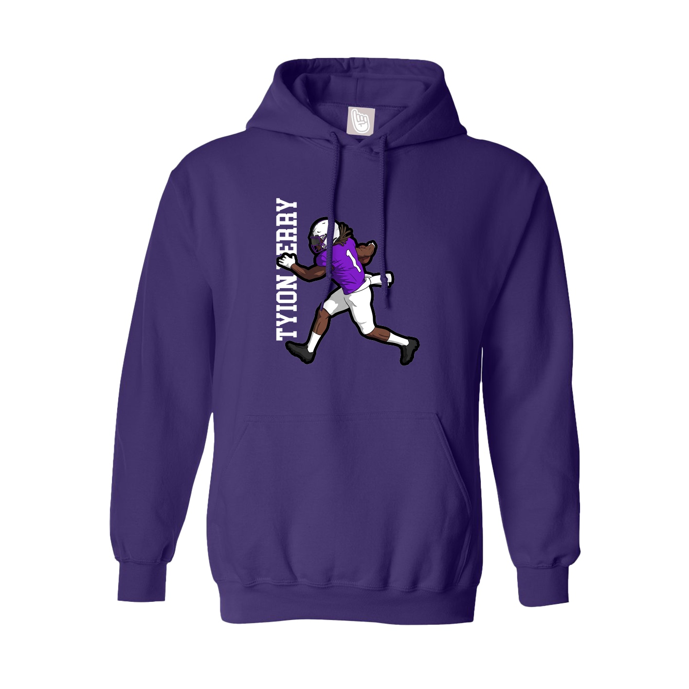 Hoodie — Name Vertical in Purple