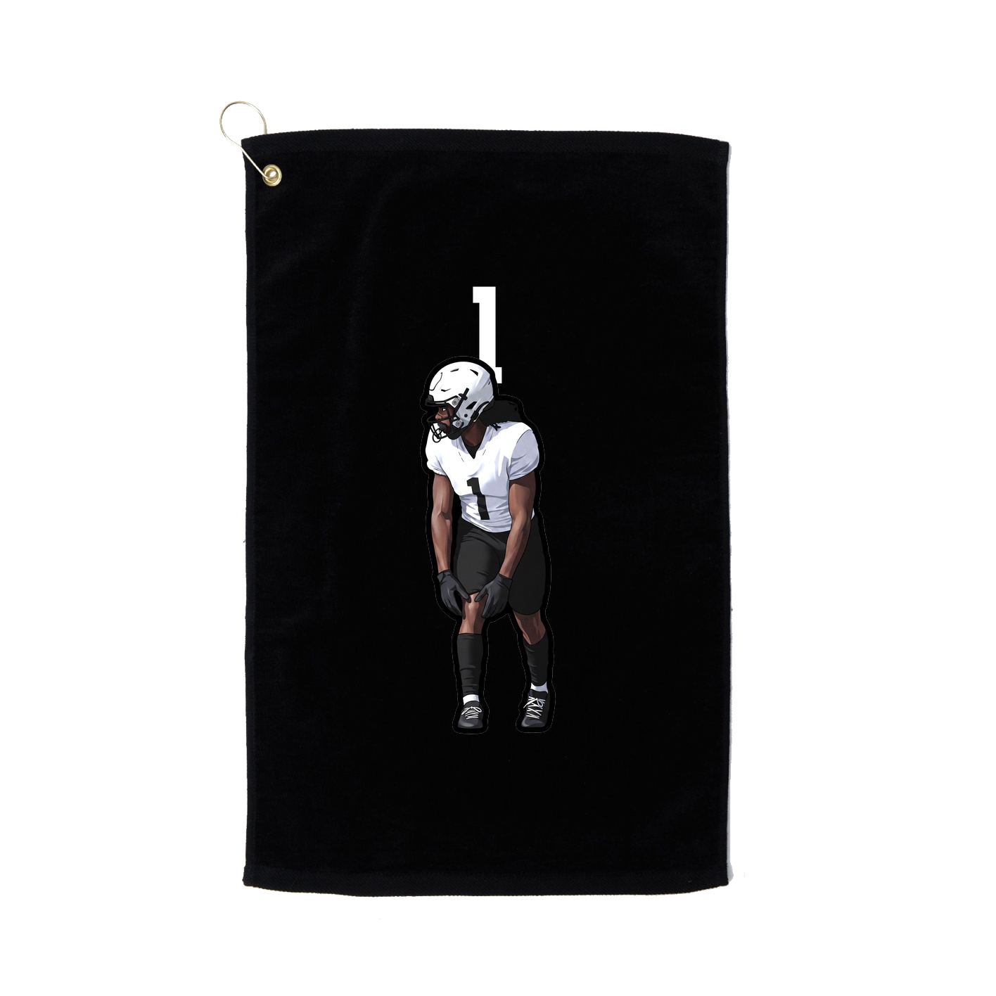 Golf Towel — Number Top in Black