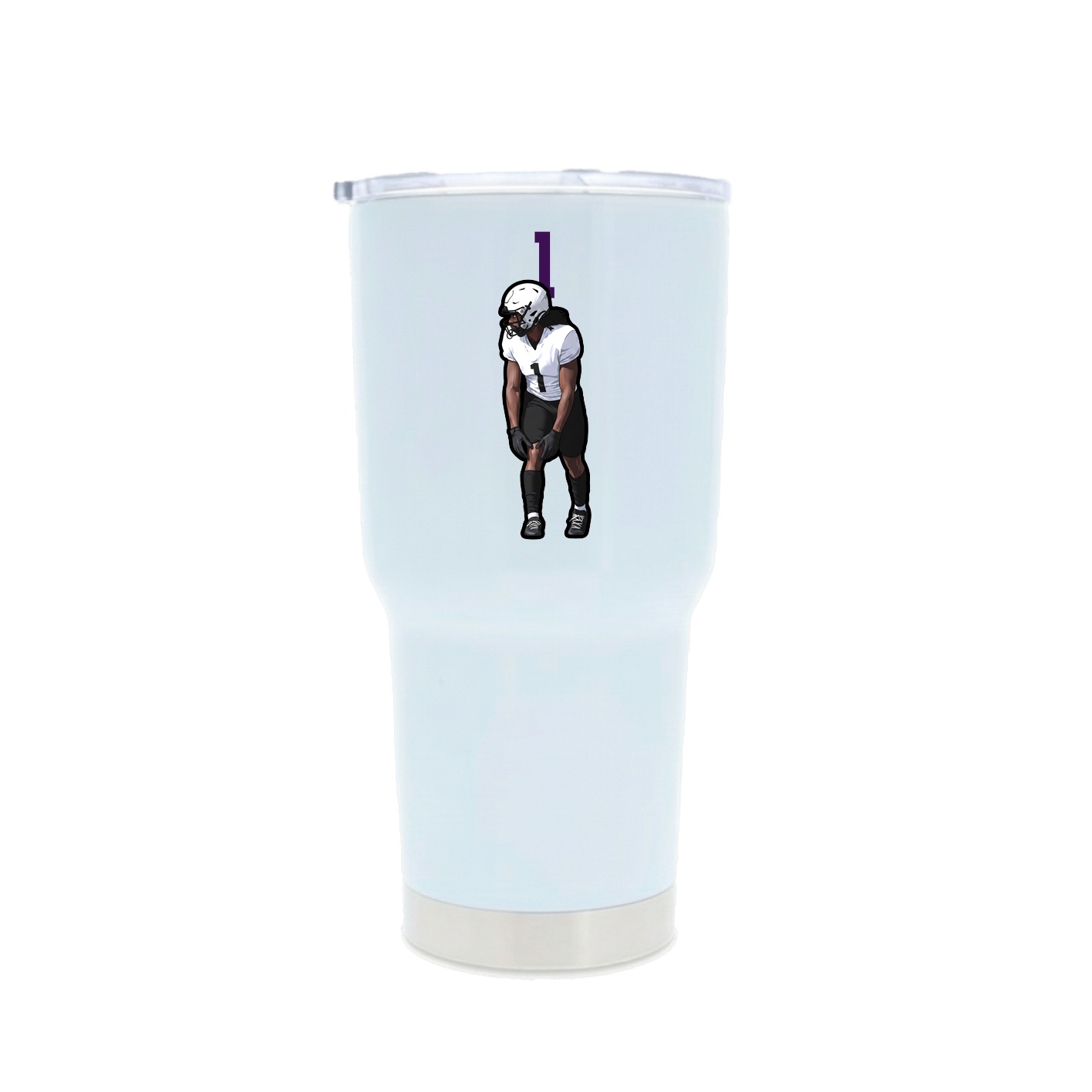 30oz Stainless Steel Tumbler — Number Top in White