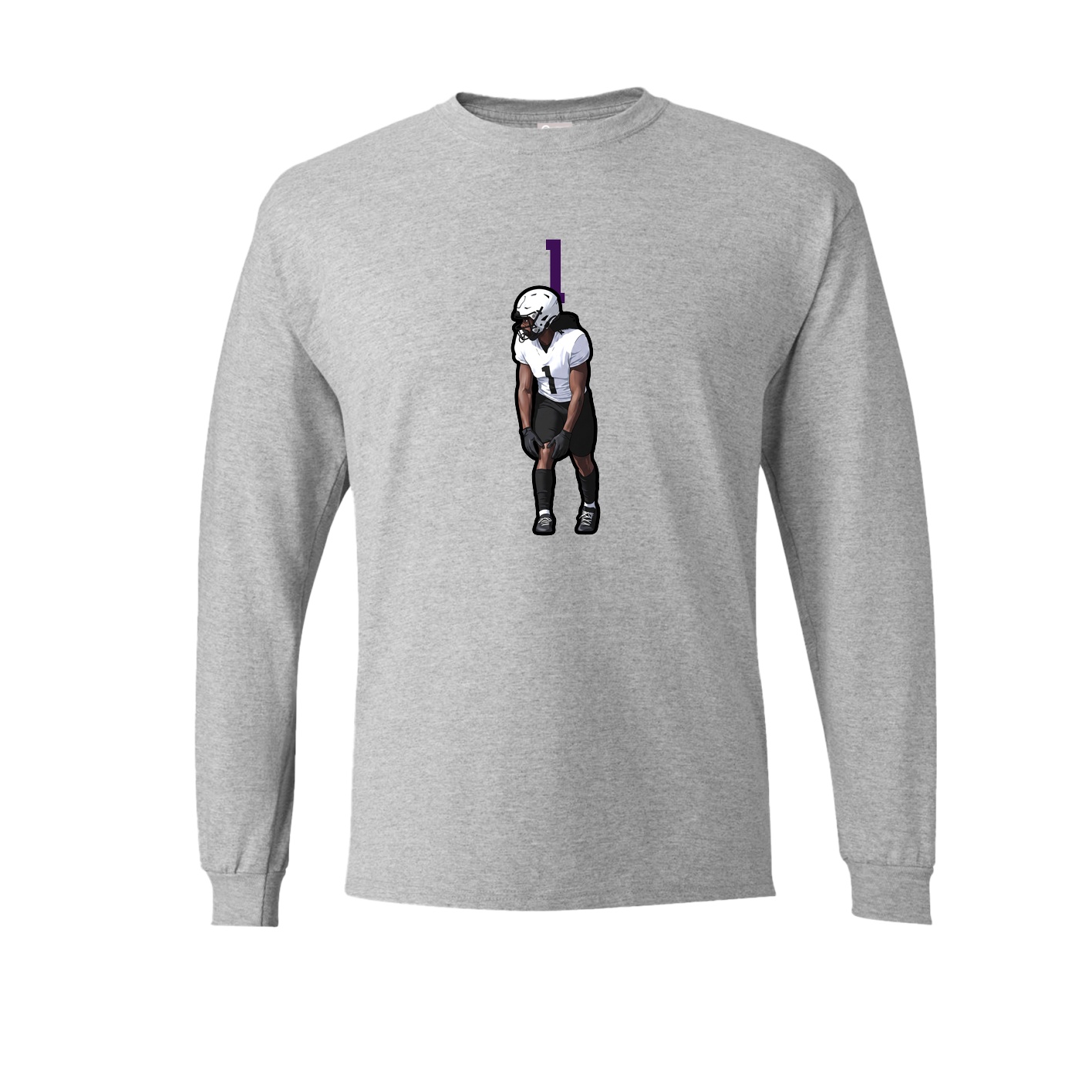 Long Sleeve Tee — Number Top in Grey