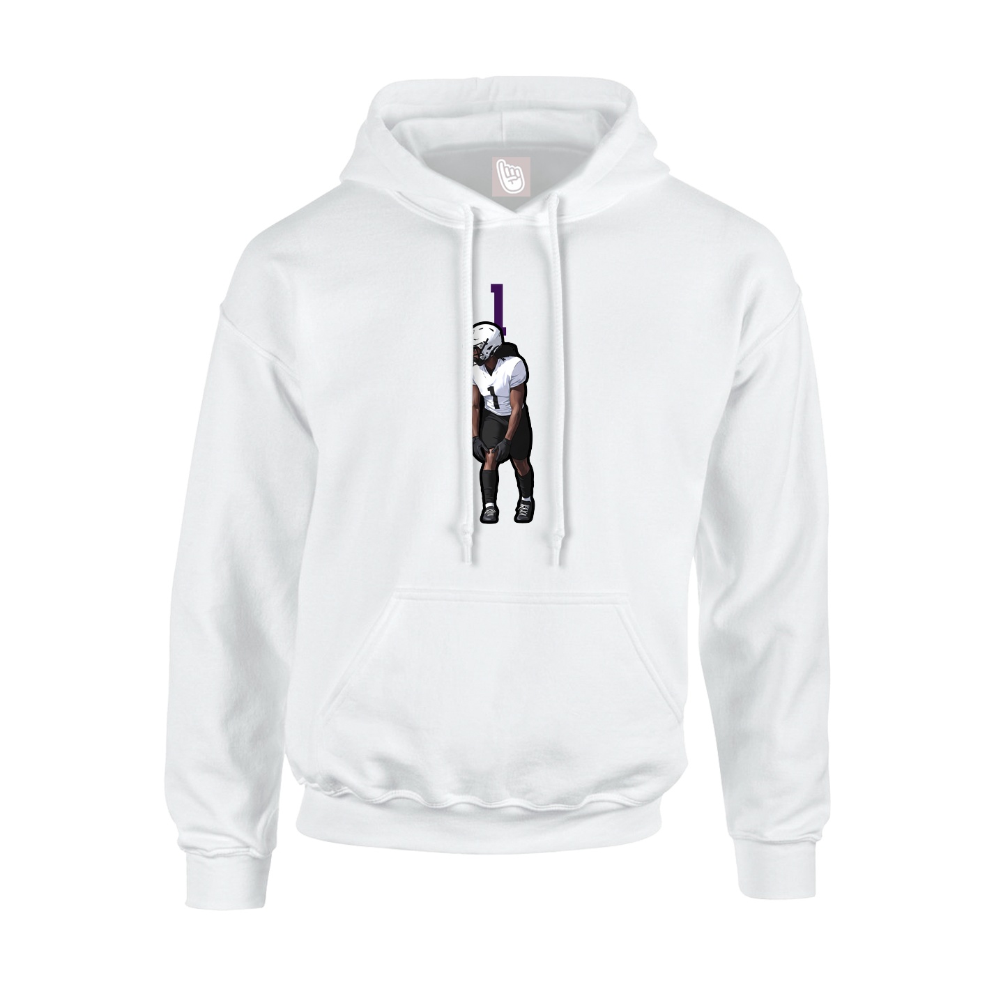 Hoodie — Number Top in White
