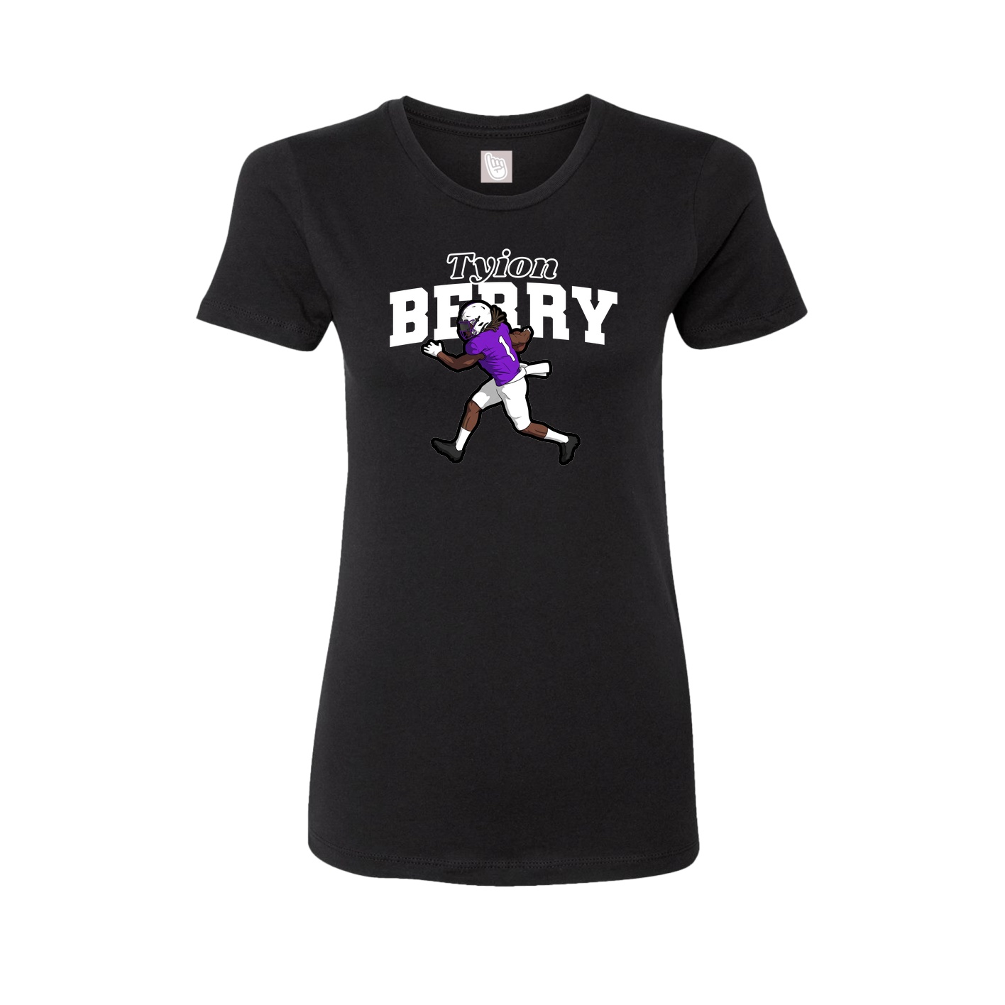 Fitted Women's Tee — Name Arch in Black