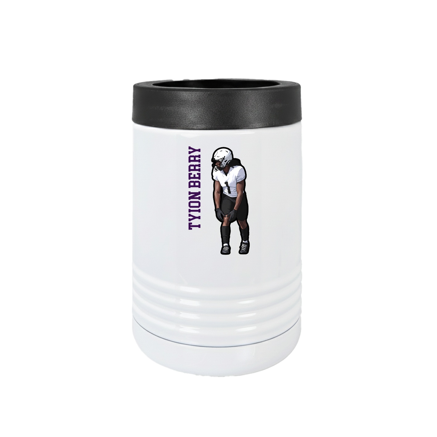 Beverage Holder — Name Vertical in White