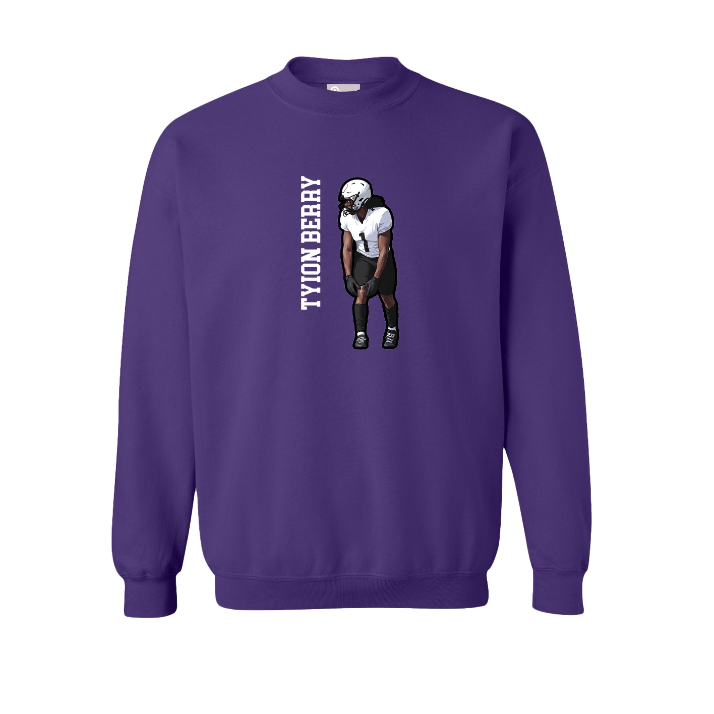 Fleece Crew — Name Vertical in Purple