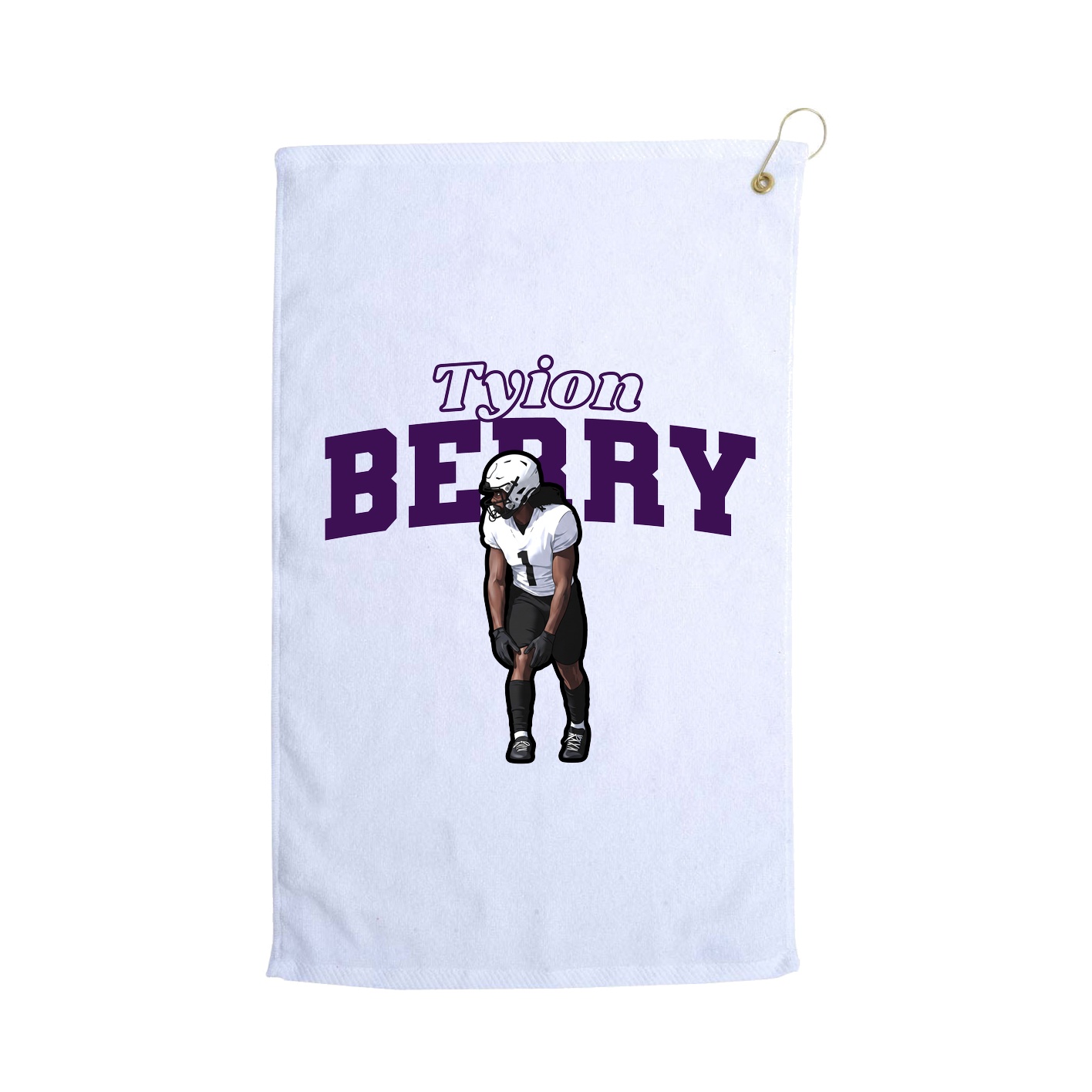 Golf Towel — Name Arch in White