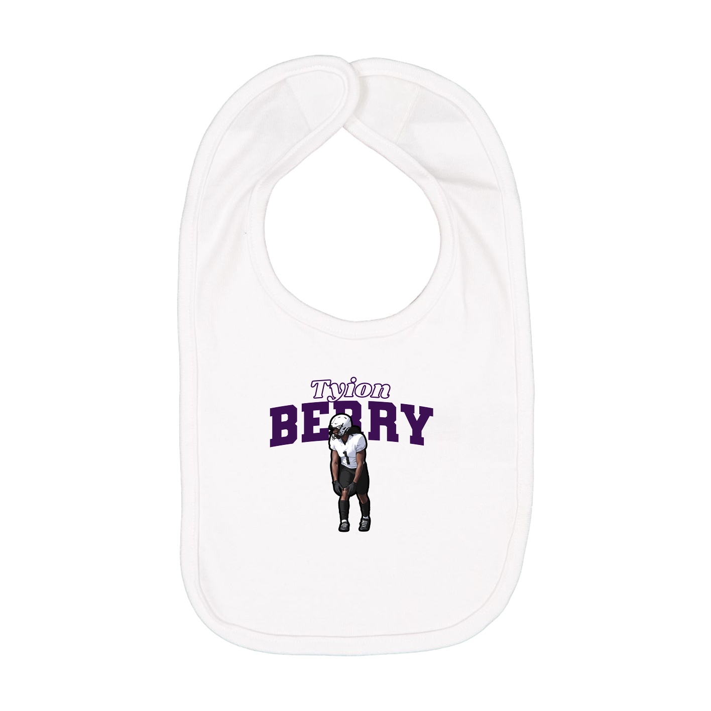 Infant Bib — Name Arch in White