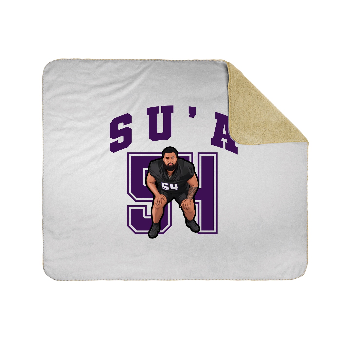 Throw Blanket — Number in White