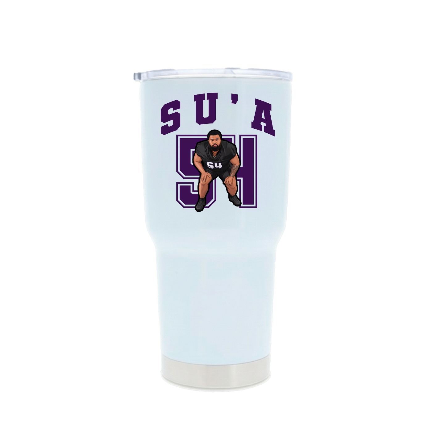 30oz Stainless Steel Tumbler — Number in White