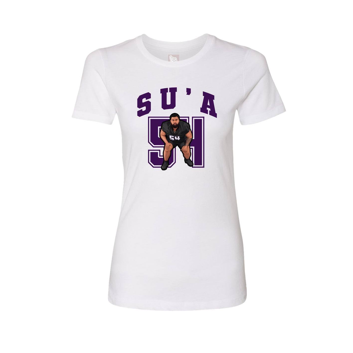 Fitted Women's Tee — Number in White