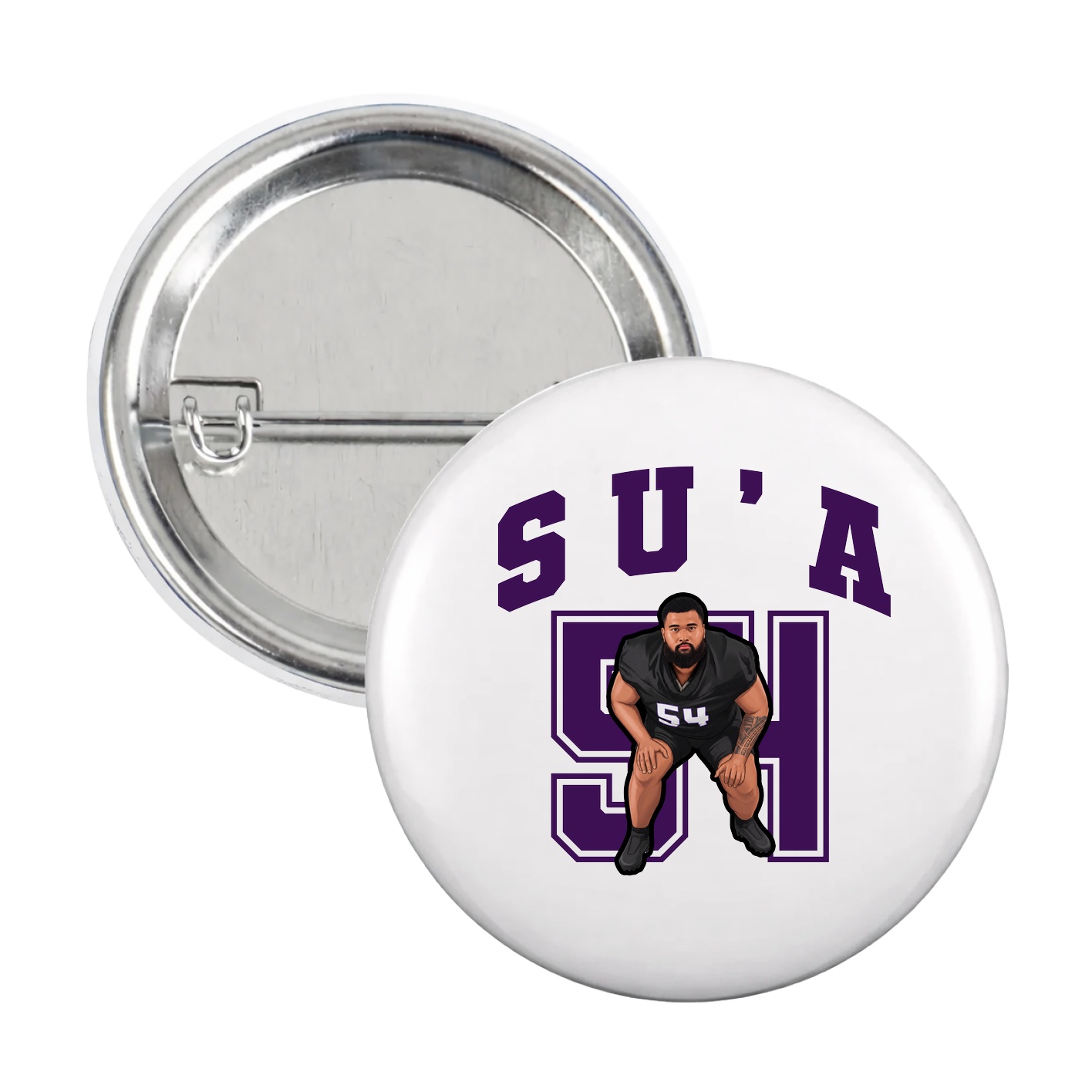 Game Day Button — Number in White