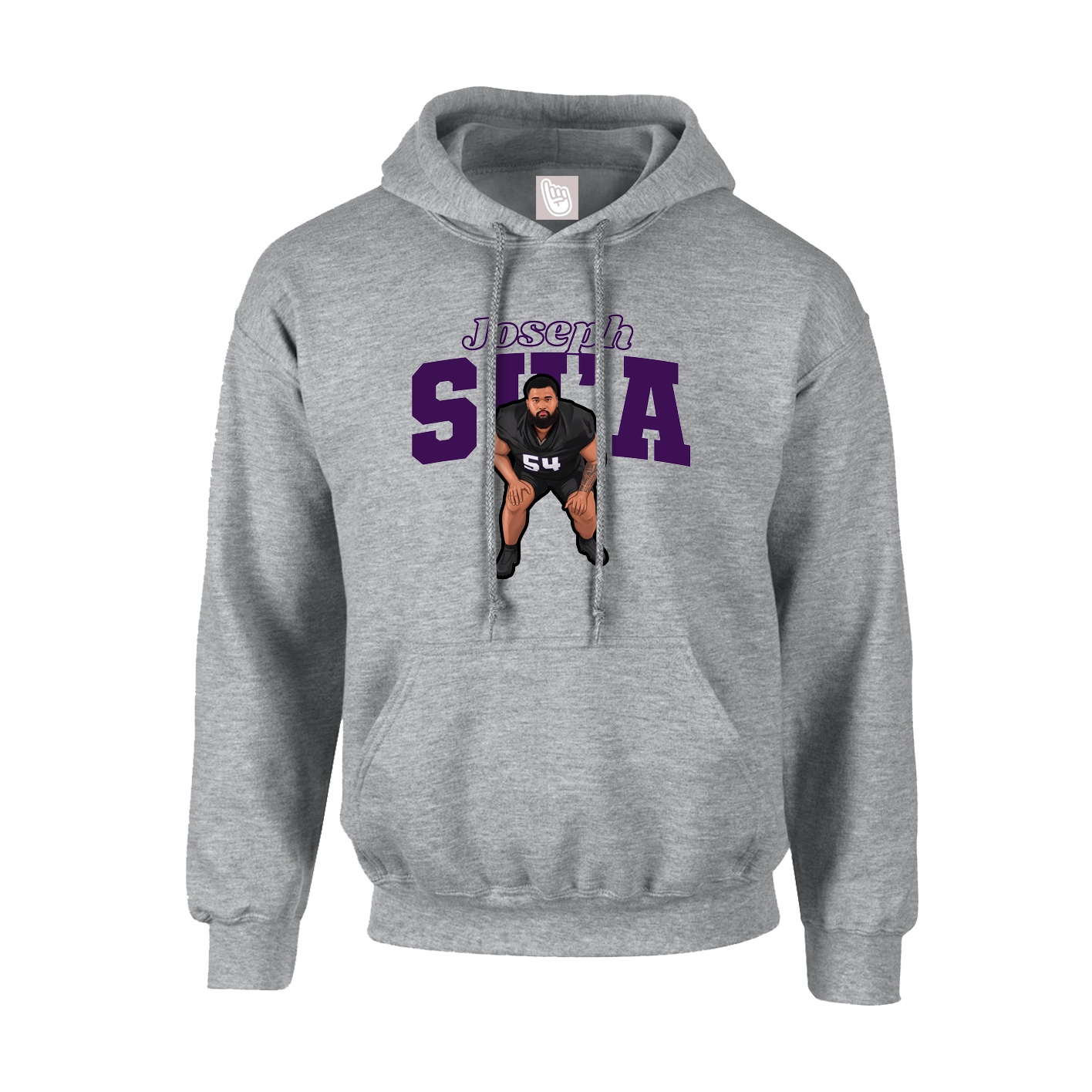 Youth Hoodie — Name Arch in Grey