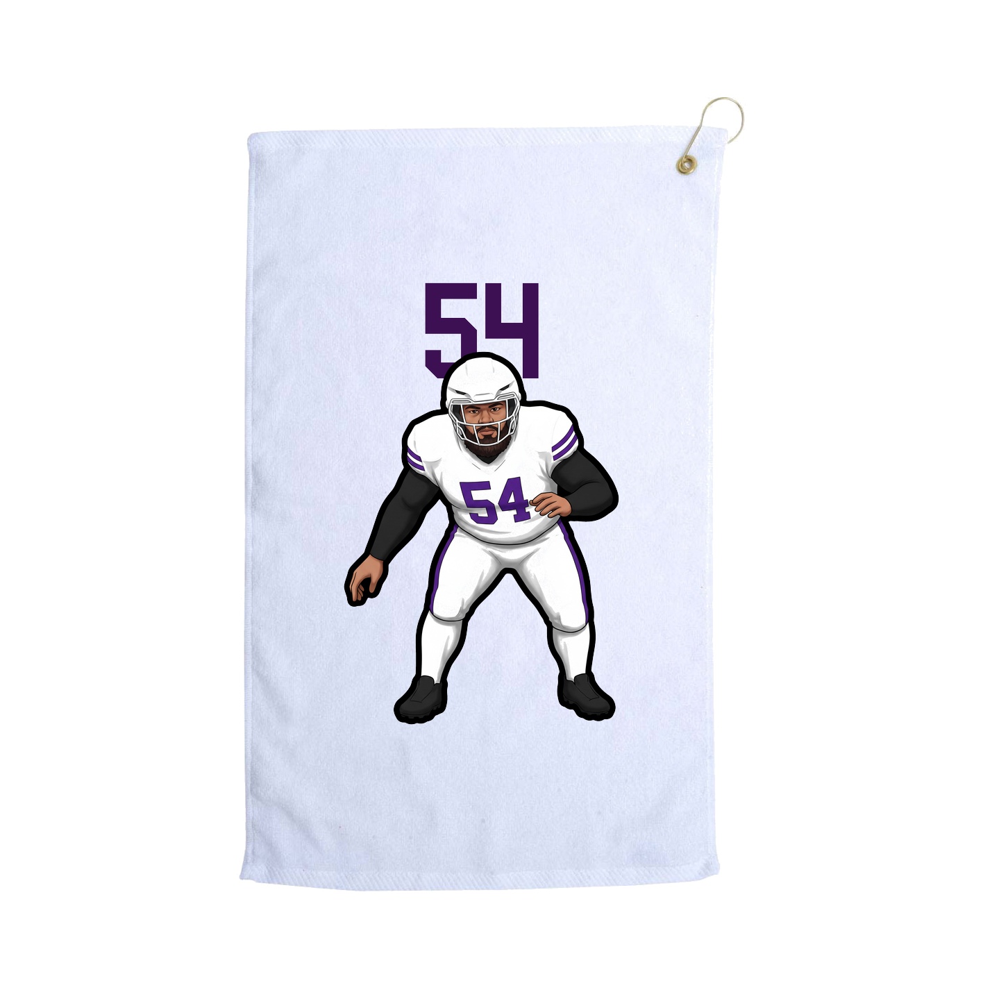 Golf Towel — Number Top in White