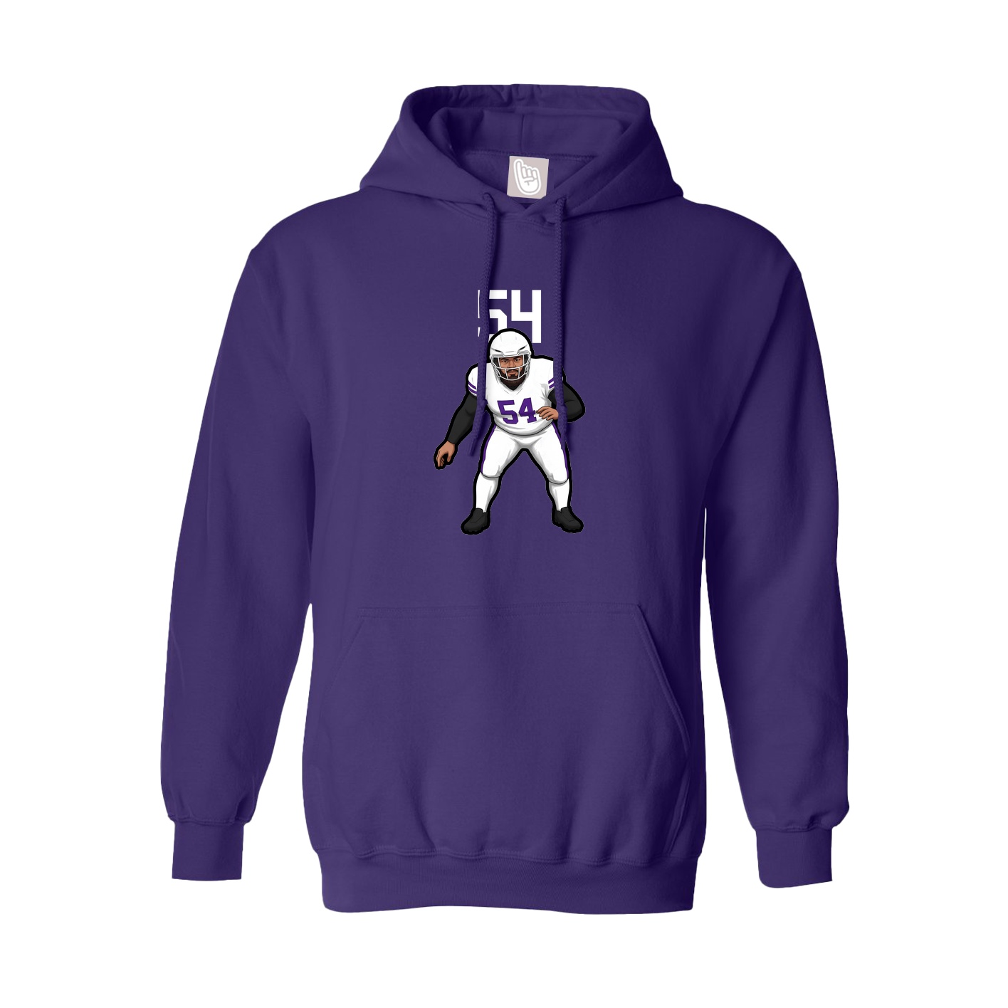 Youth Hoodie — Number Top in Purple
