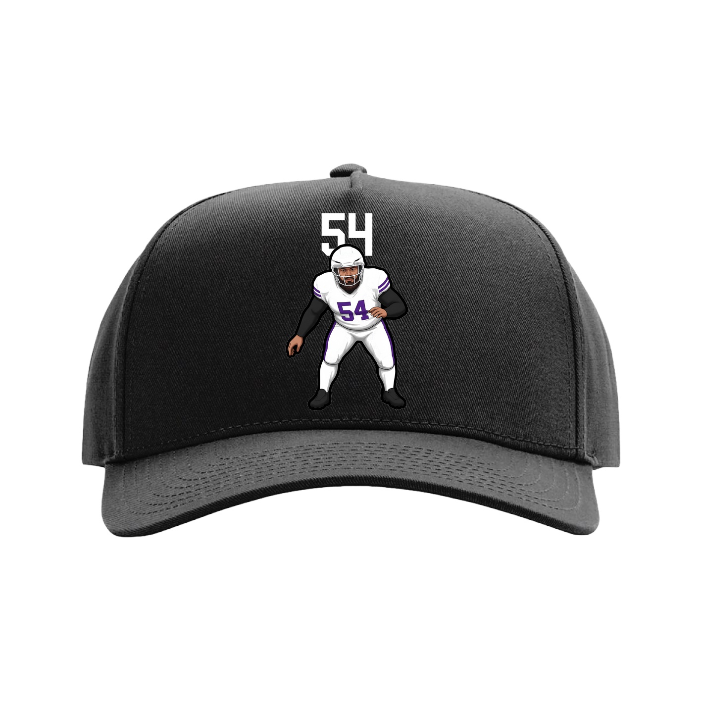 Full Fabric Five-Panel Champ Cap — Number Top in Black