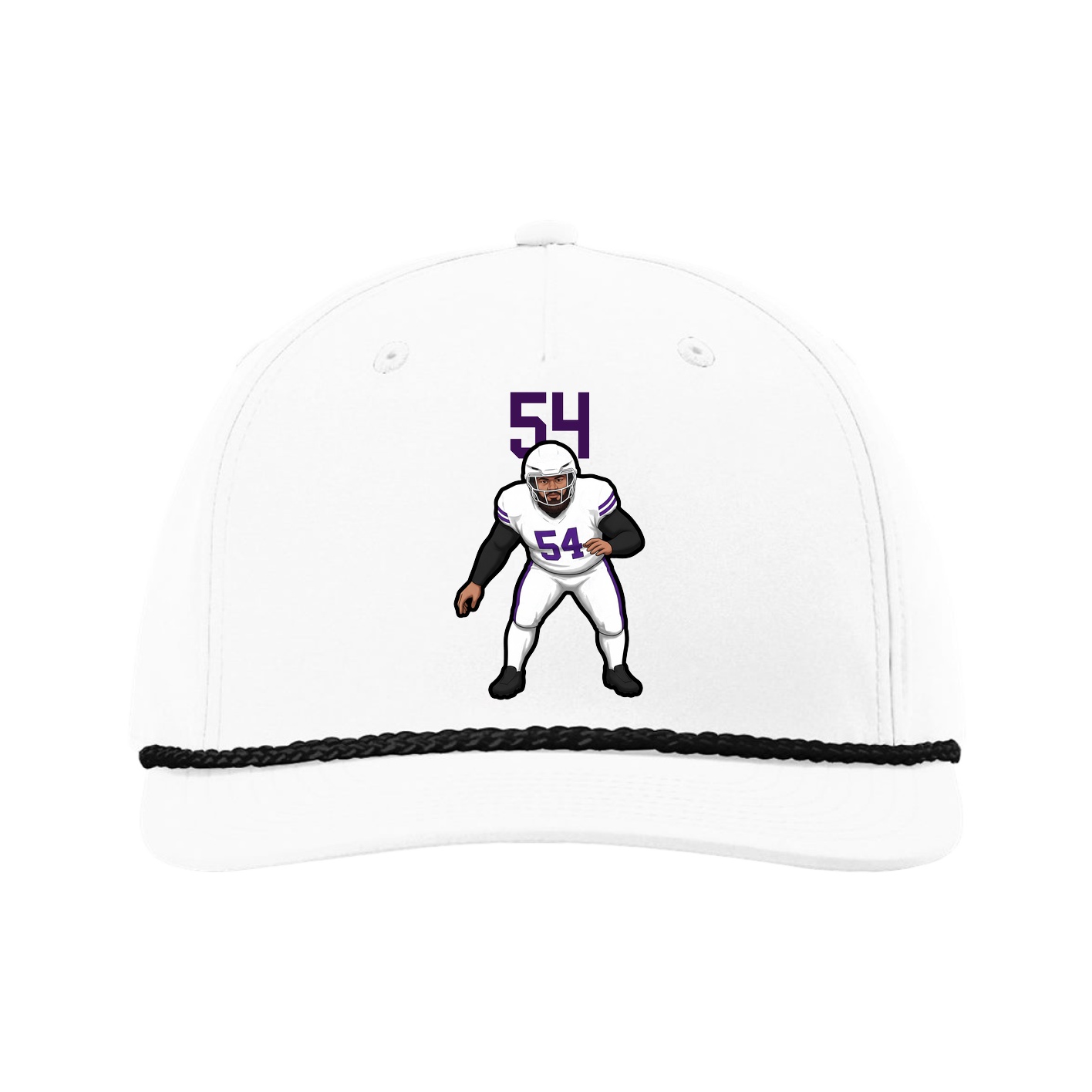 Five-Panel Classic Rope Cap — Number Top in White