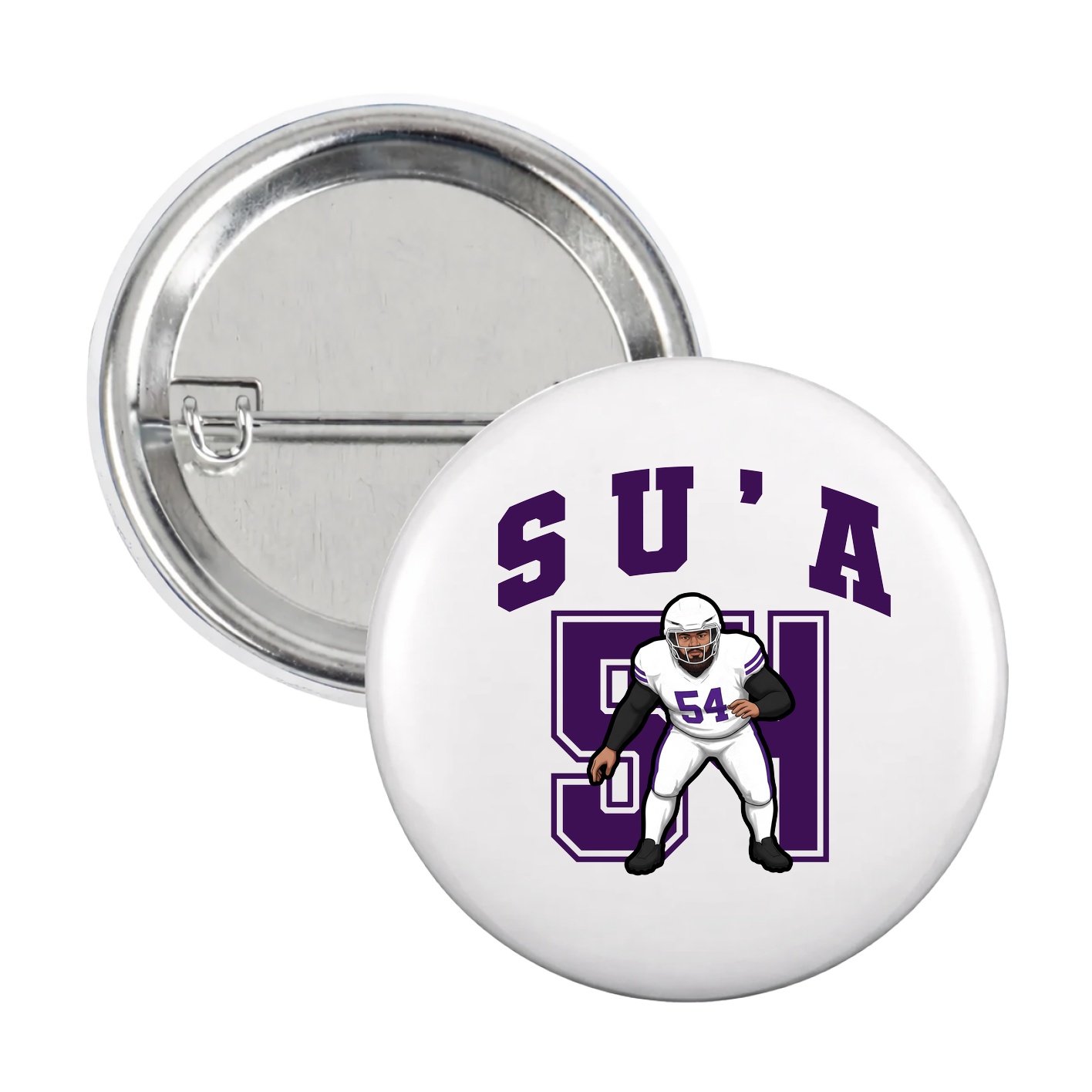 Game Day Button — Number in White