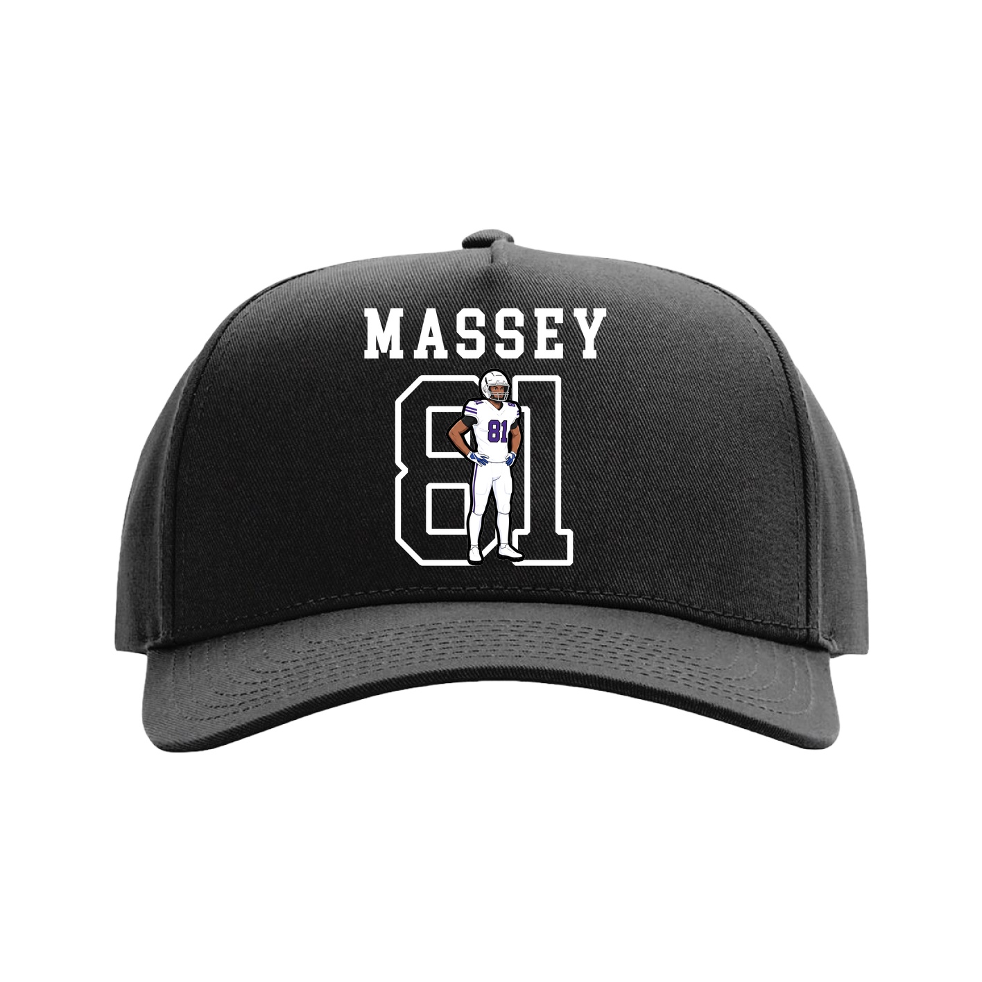 Full Fabric Five-Panel Champ Cap — Shirsey in Black