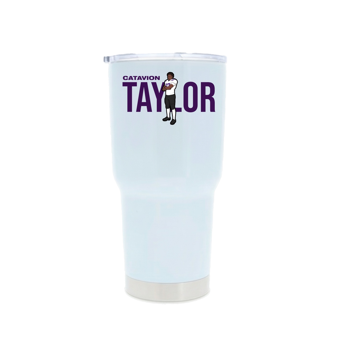 30oz Stainless Steel Tumbler — Player Name in White