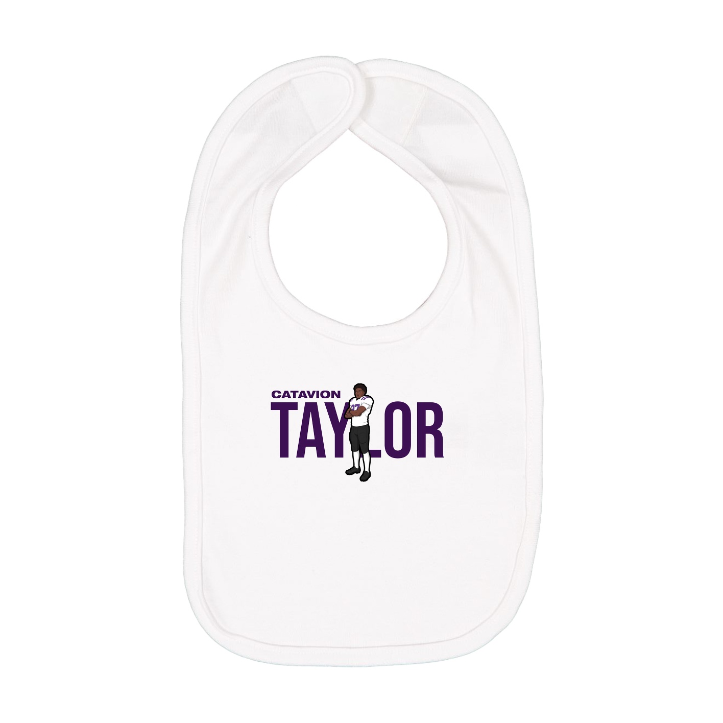 Infant Bib — Player Name in White