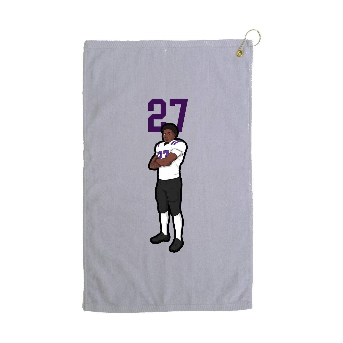 Golf Towel — Number Top in Grey