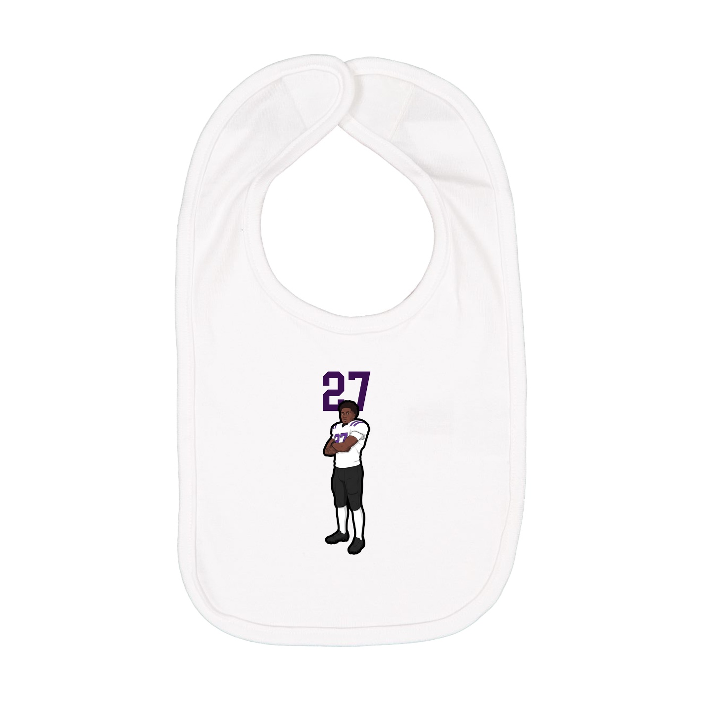 Infant Bib — Number Top in White