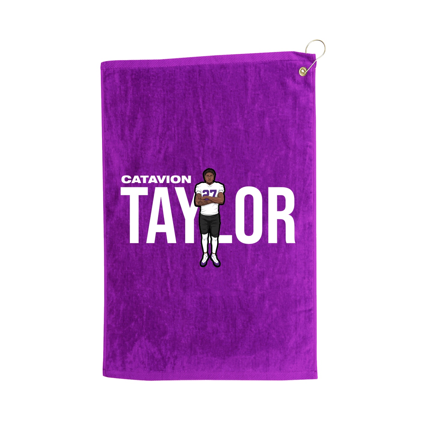 Golf Towel — Player Name in Purple